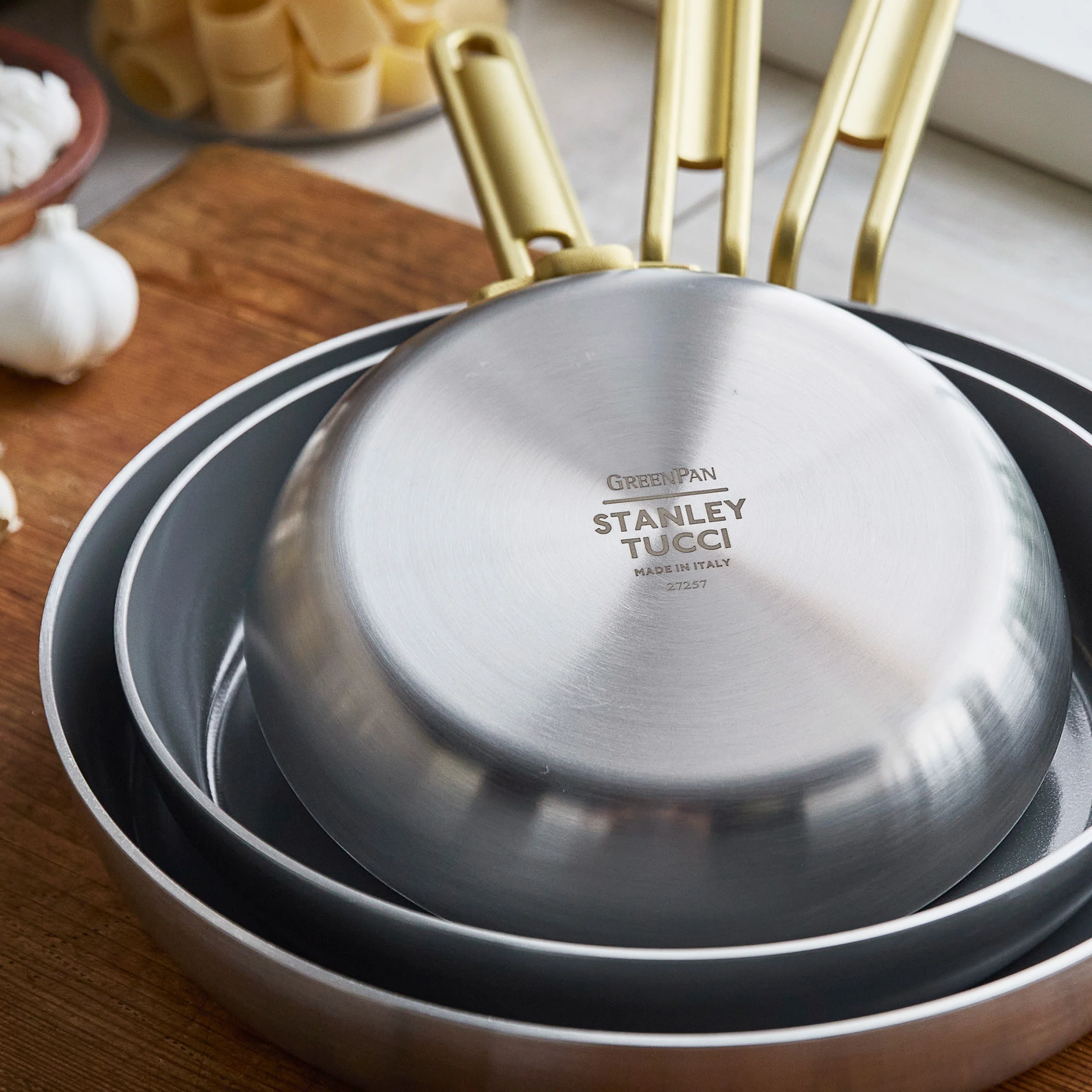 Stanley Tucci™ Stainless Steel Ceramic Nonstick 8, 10 and 12 Frypan Set