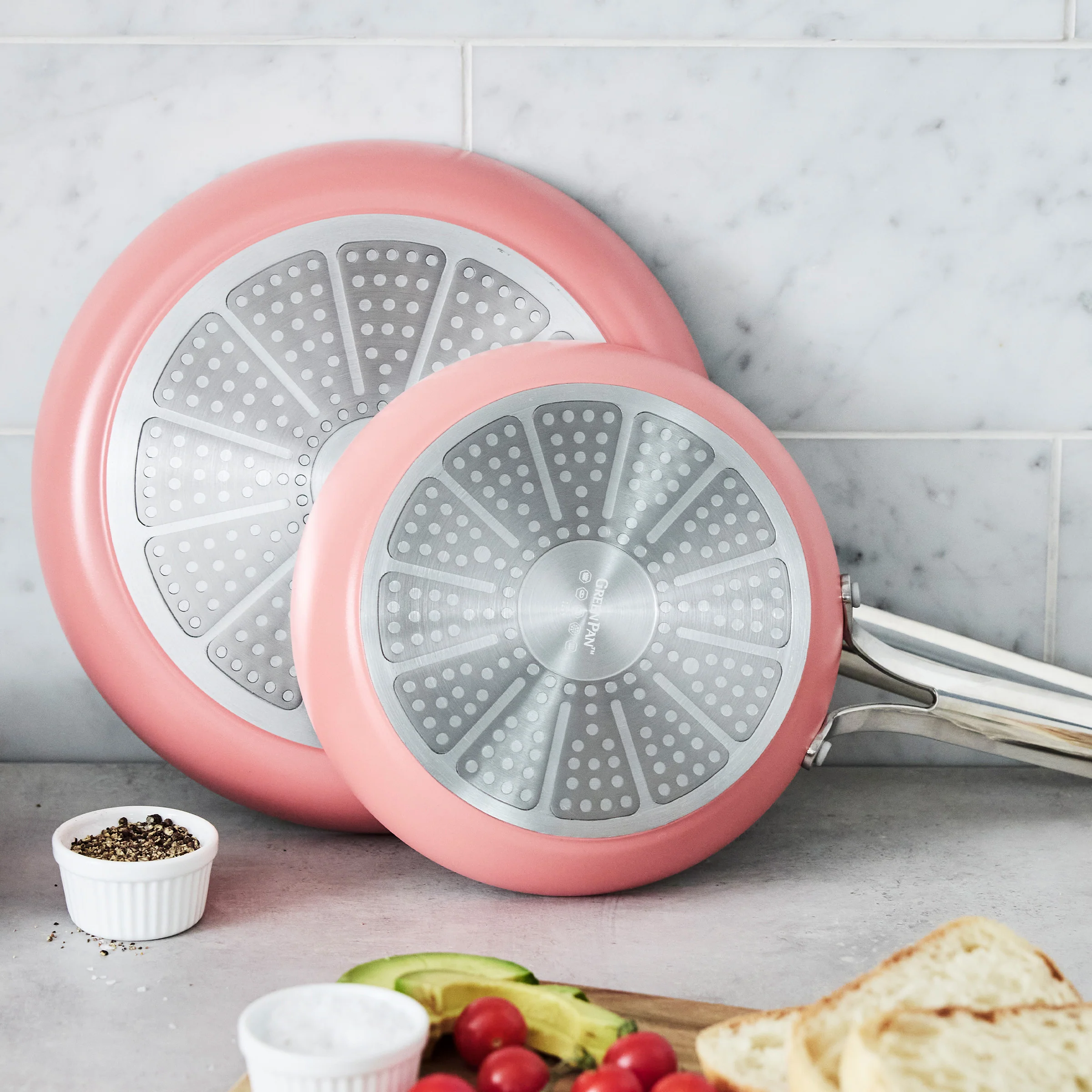 Nova Ceramic Nonstick 8 and 10 Frypan Set | Coral