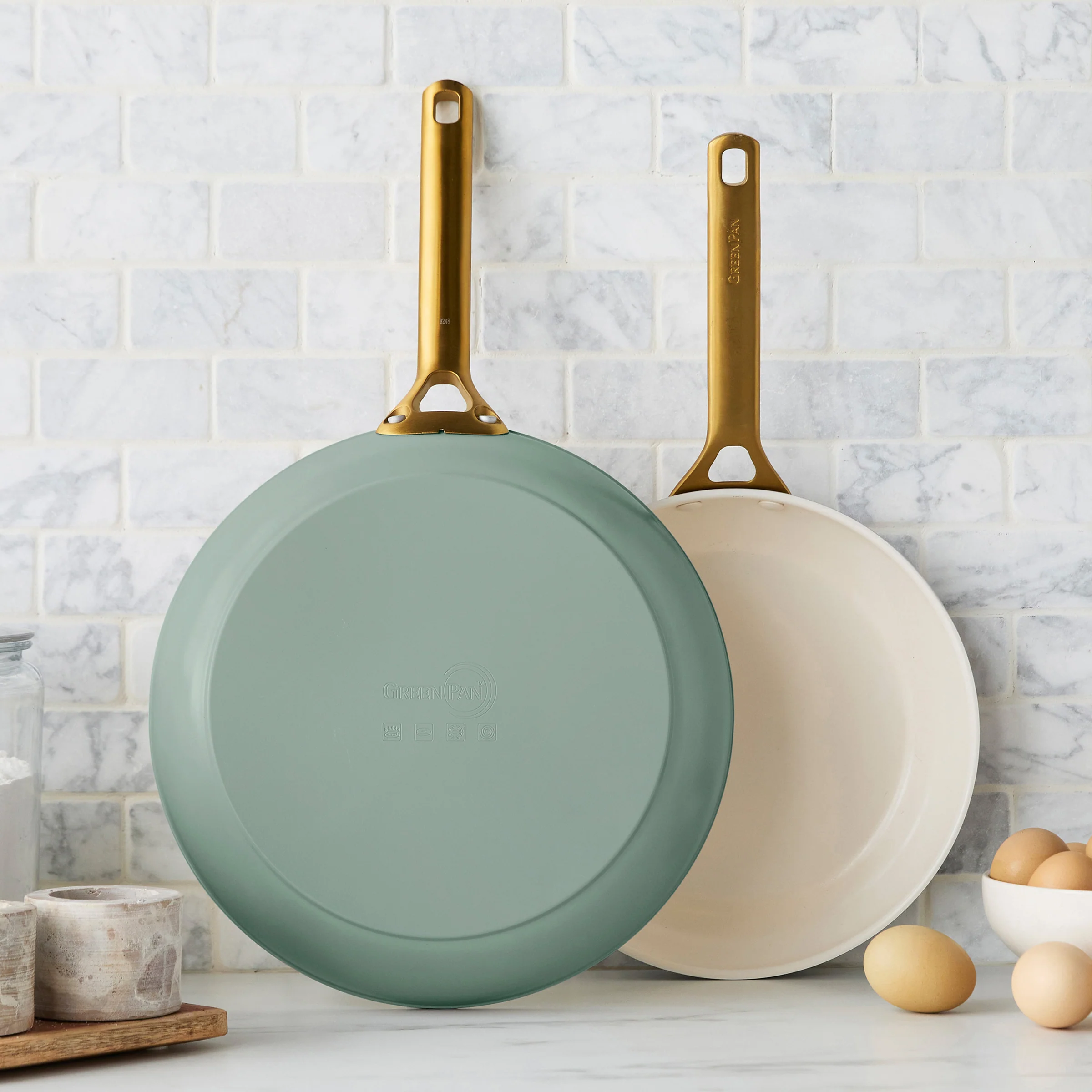 Reserve Pro Ceramic Nonstick 10 and 12 Frypan Set | Moss