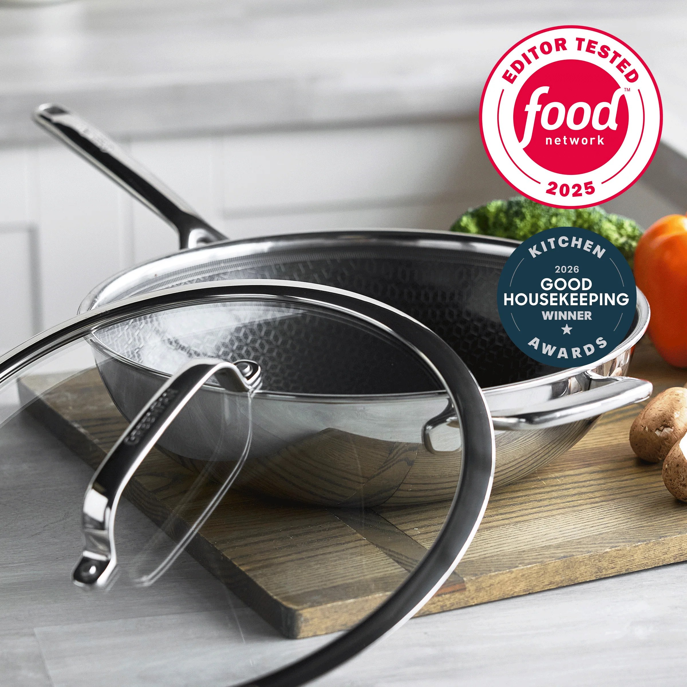 Spectra Thermobond Hybrid Ceramic Nonstick 12 Wok with Lid