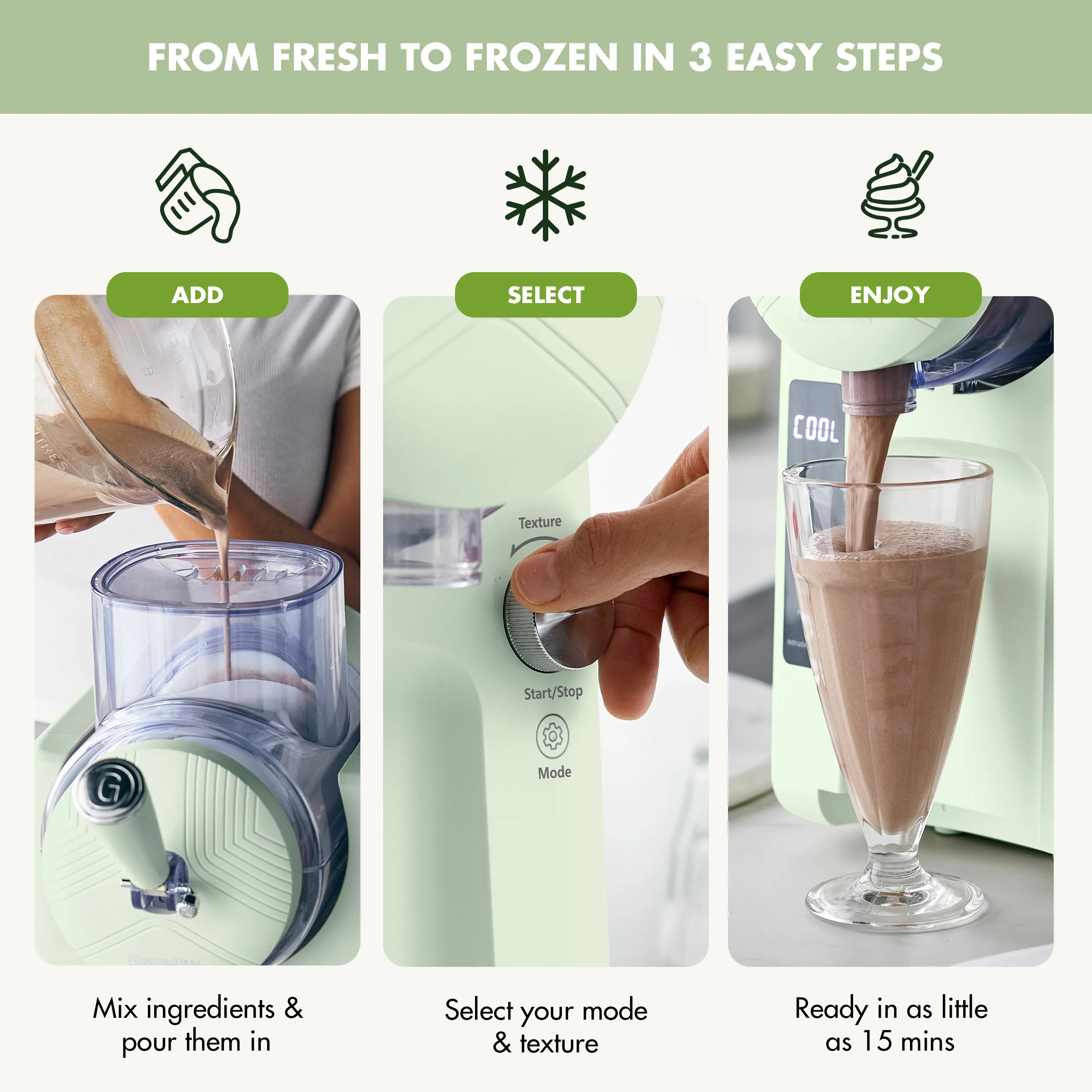 Frost 15-in-1 Ice Cream & Frozen Drink Maker | Pistachio