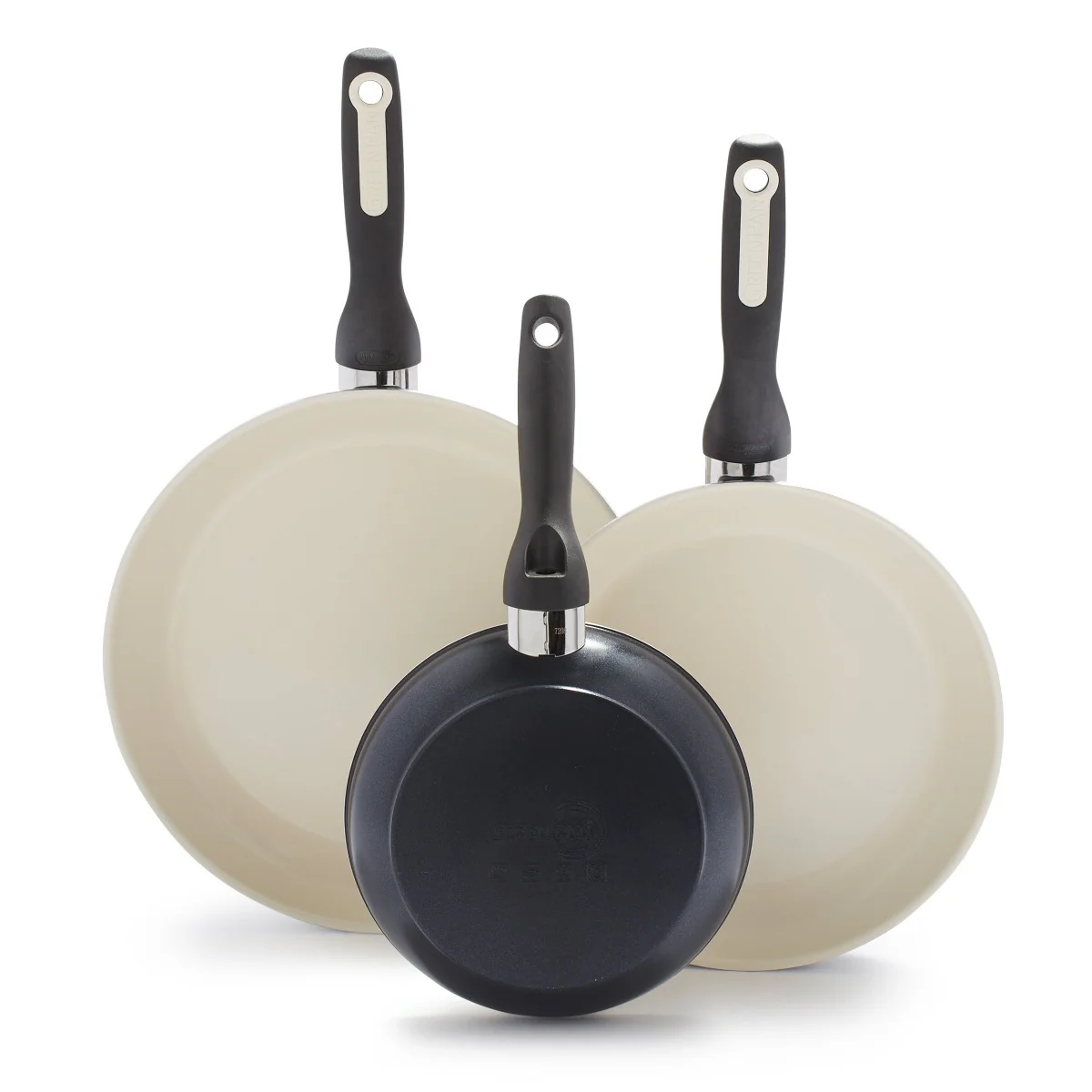 Rio Ceramic Nonstick 7, 9.5 and 11 Frypan Set | Black