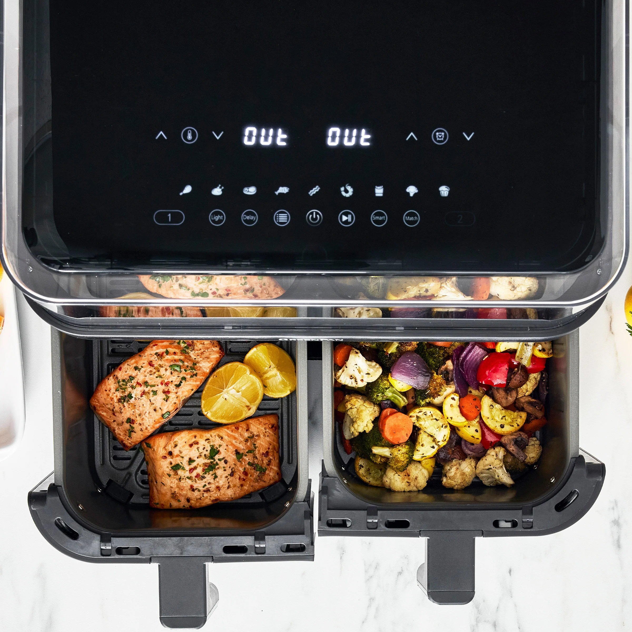 Bistro 10-Quart 360˚ Clear View Double Air Fryer