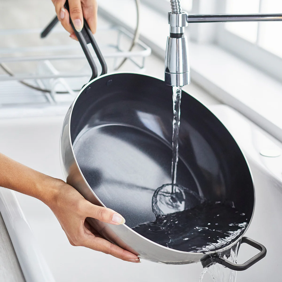 Stanley Tucci™ Stainless Steel Ceramic Nonstick 6.5-Quart Essential Stanley Pan with Lid | Black Handle