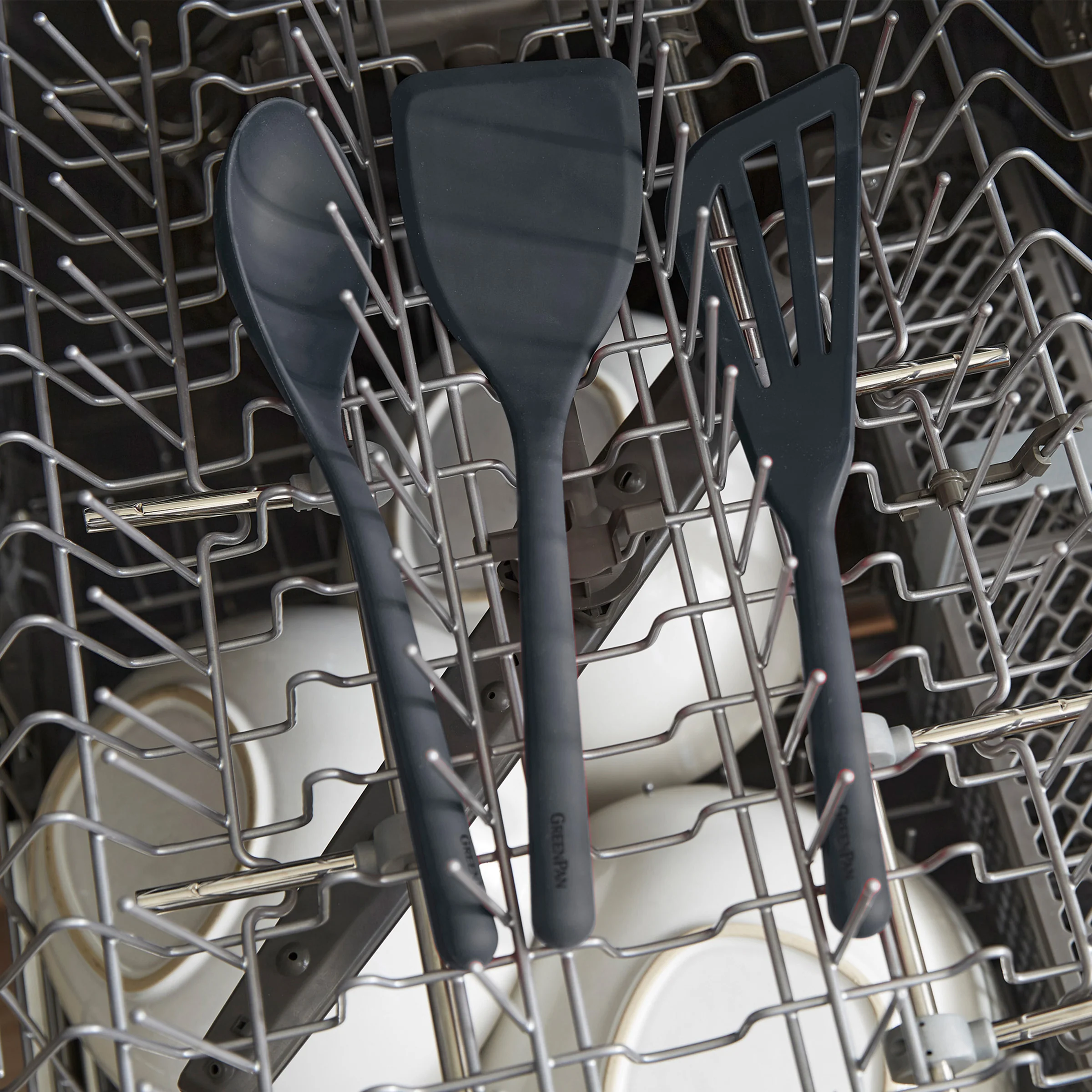 Platinum Silicone 7-Piece Utensil and Crock Set | Gray