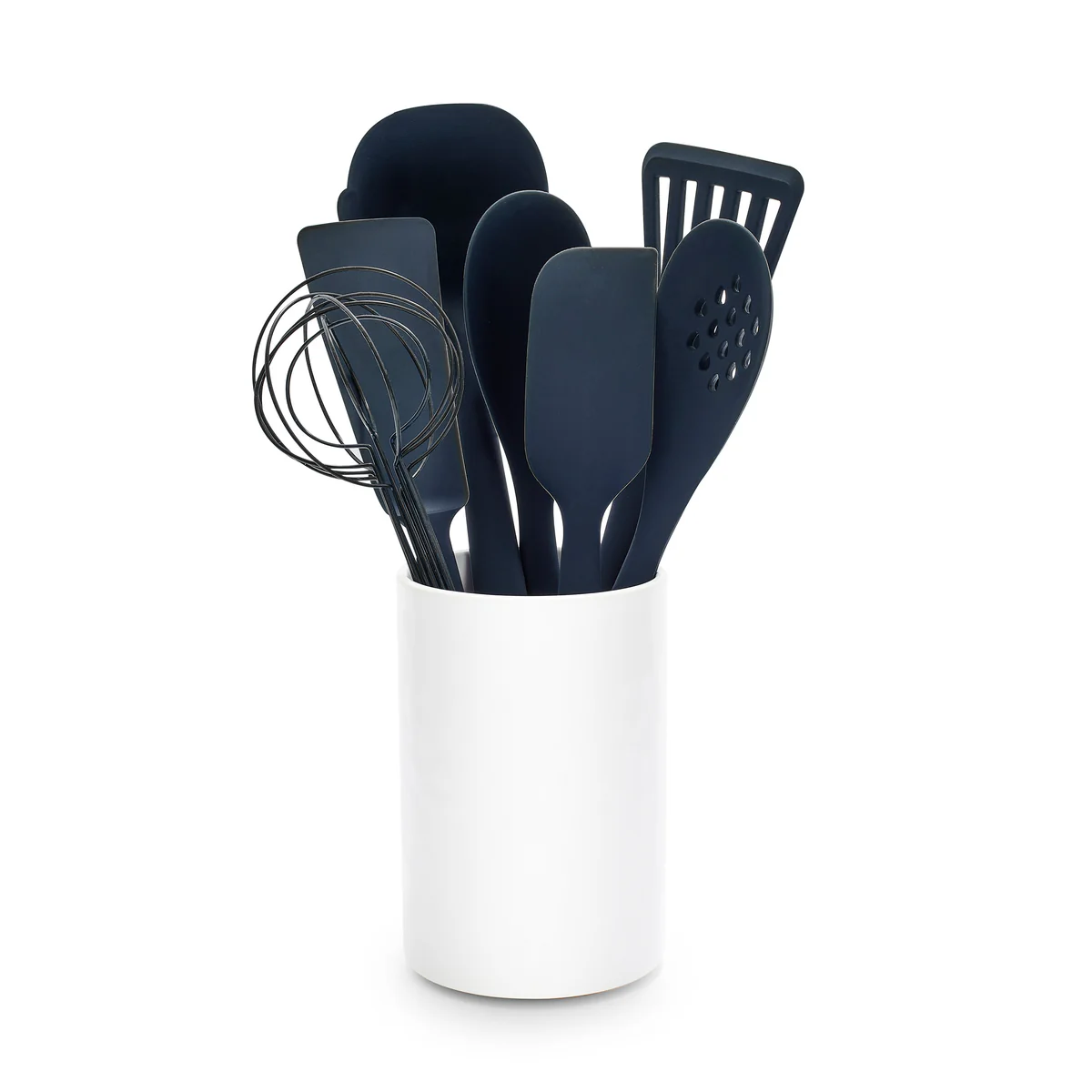 Premiere Silicone 8-Piece Utensil and Crock Set | Oxford Blue