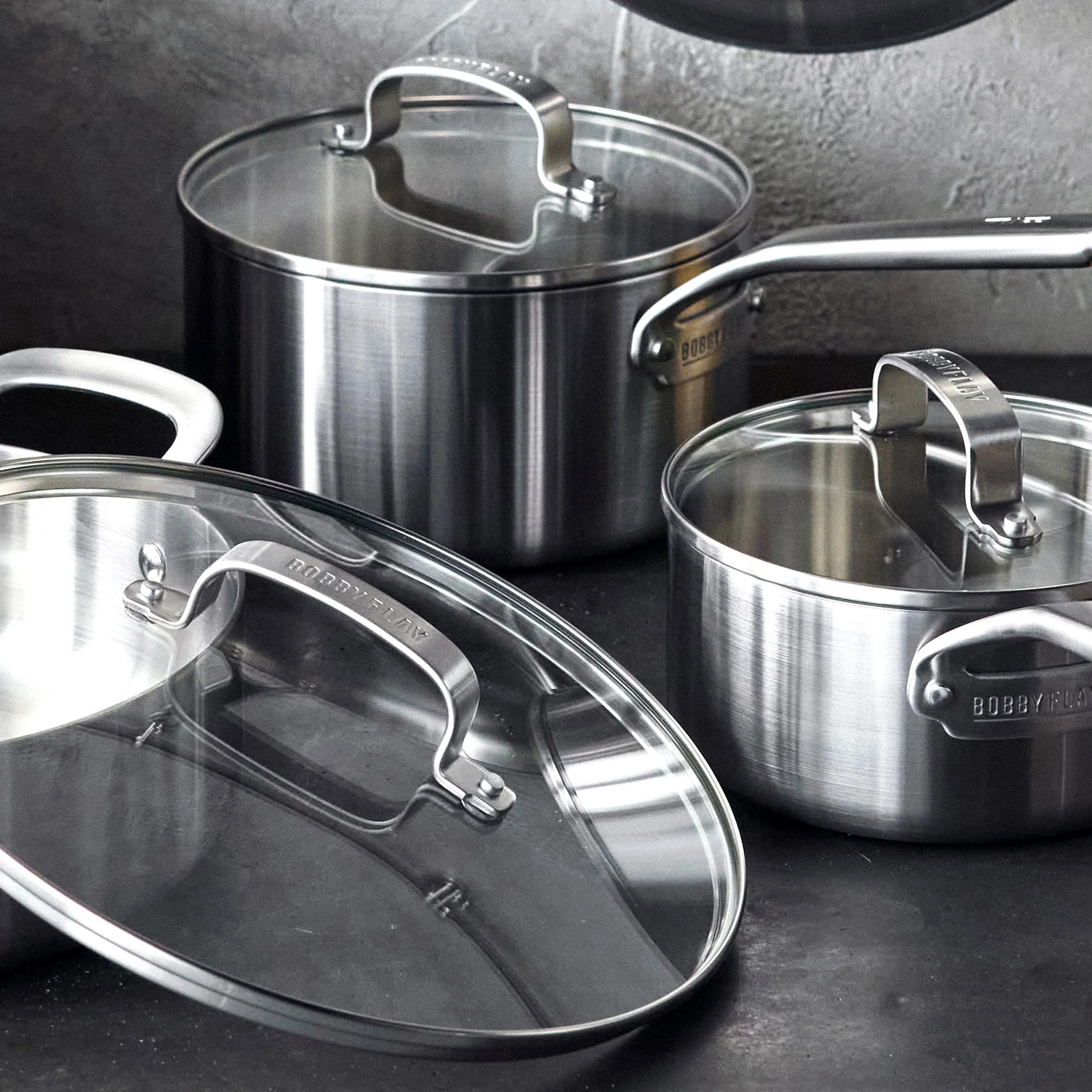 Bobby Flay by GreenPan Chef Series Uncoated Stainless Steel 10-Piece Cookware Set