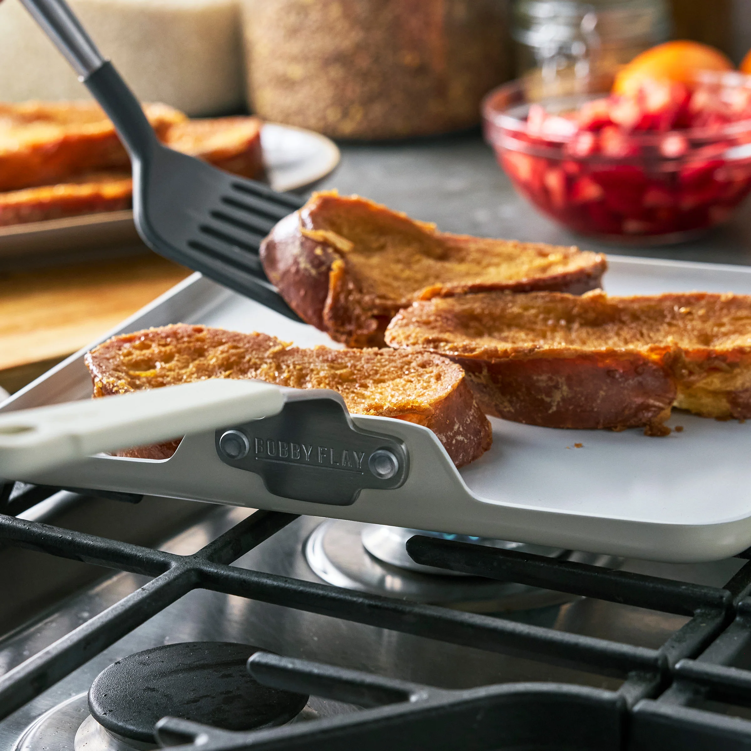 Bobby Flay by GreenPan Professional Ceramic Nonstick 11 Square Griddle | Cream