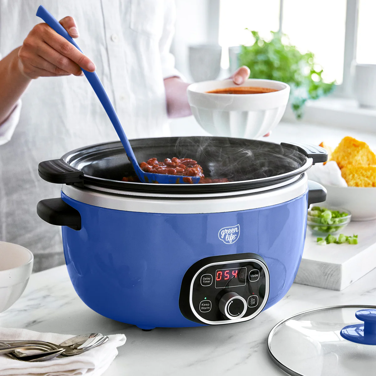GreenLife Healthy 6-Quart Slow Cooker | Blue
