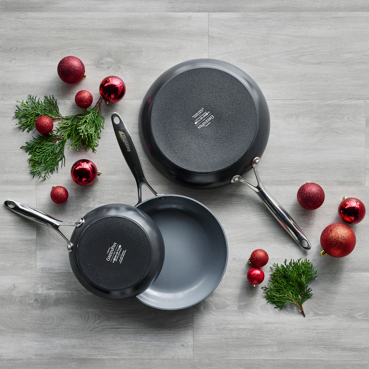 Valencia Pro Ceramic Nonstick 8, 9.5, and 11 Frypan Set | Gray