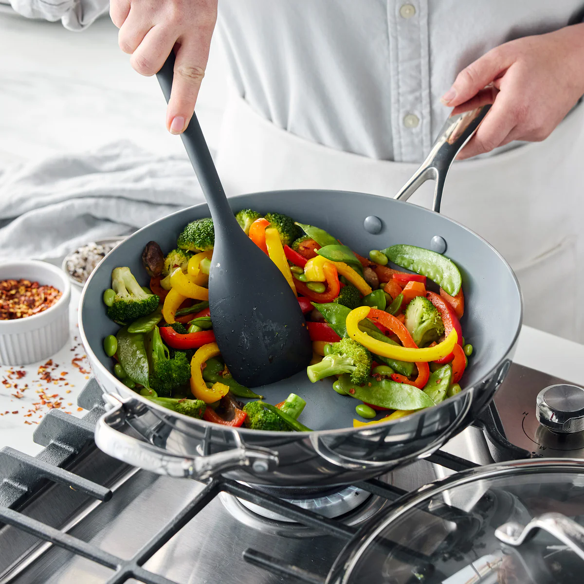 Valencia Pro Stainless Steel 12 Wok with Lid