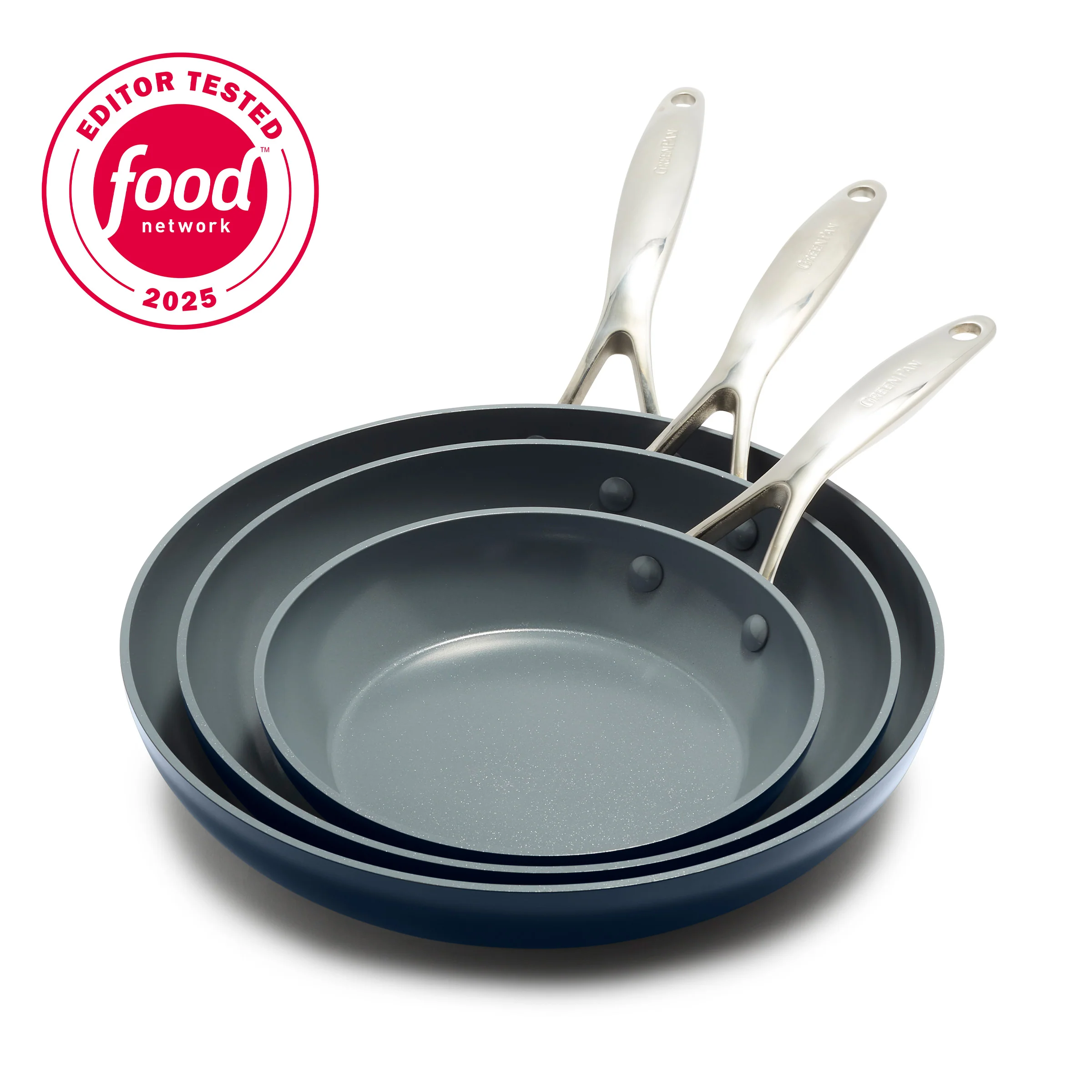 Valencia Pro Ceramic Nonstick 8, 9.5, and 11 Frypan Set | Twilight