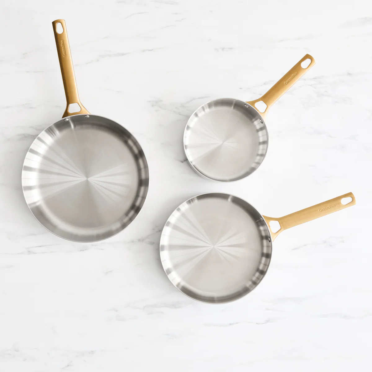 Reserve Stainless Steel 8, 10 and 12 Frypan Set