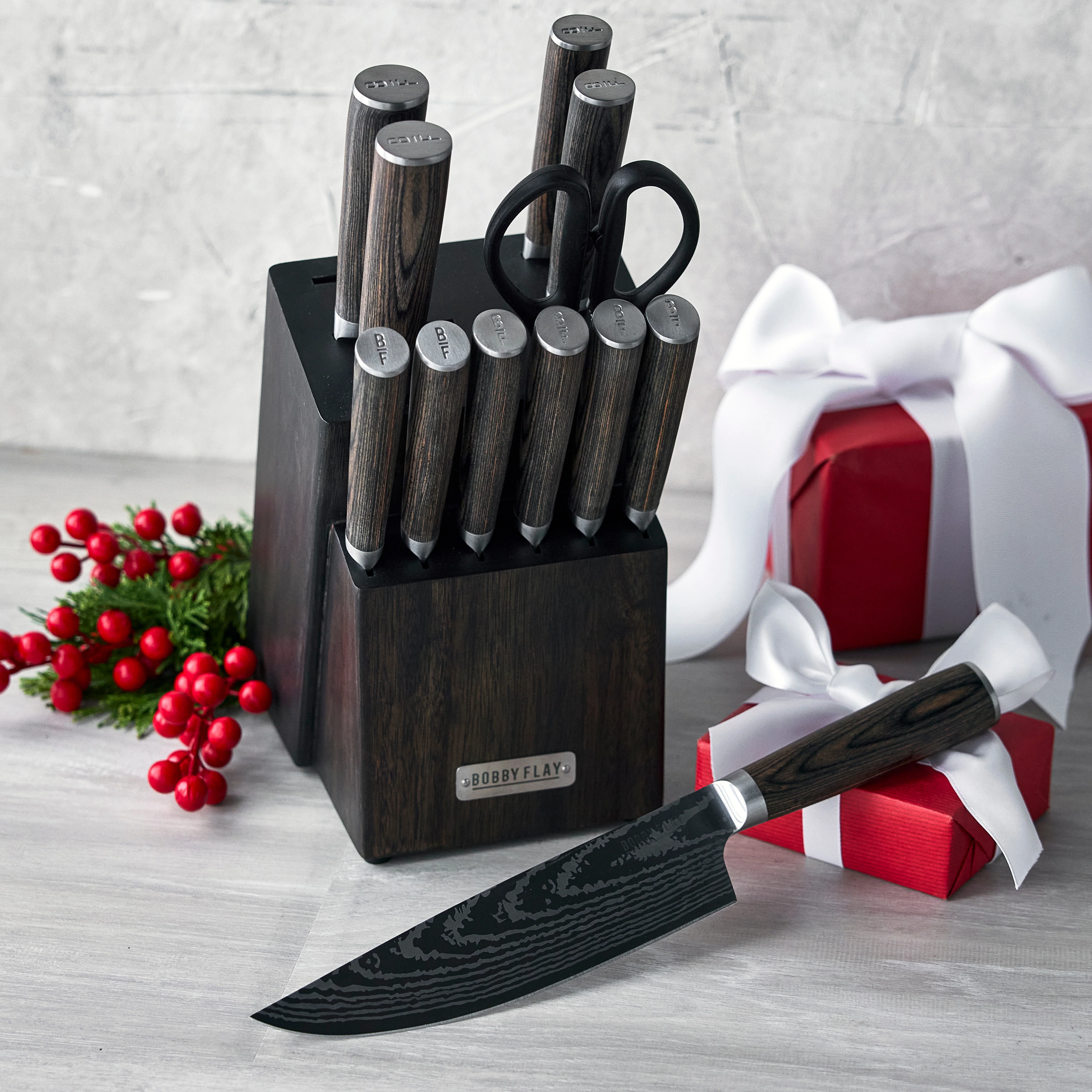 Bobby Flay by GreenPan Stainless Steel 13-Piece Knife Block Set