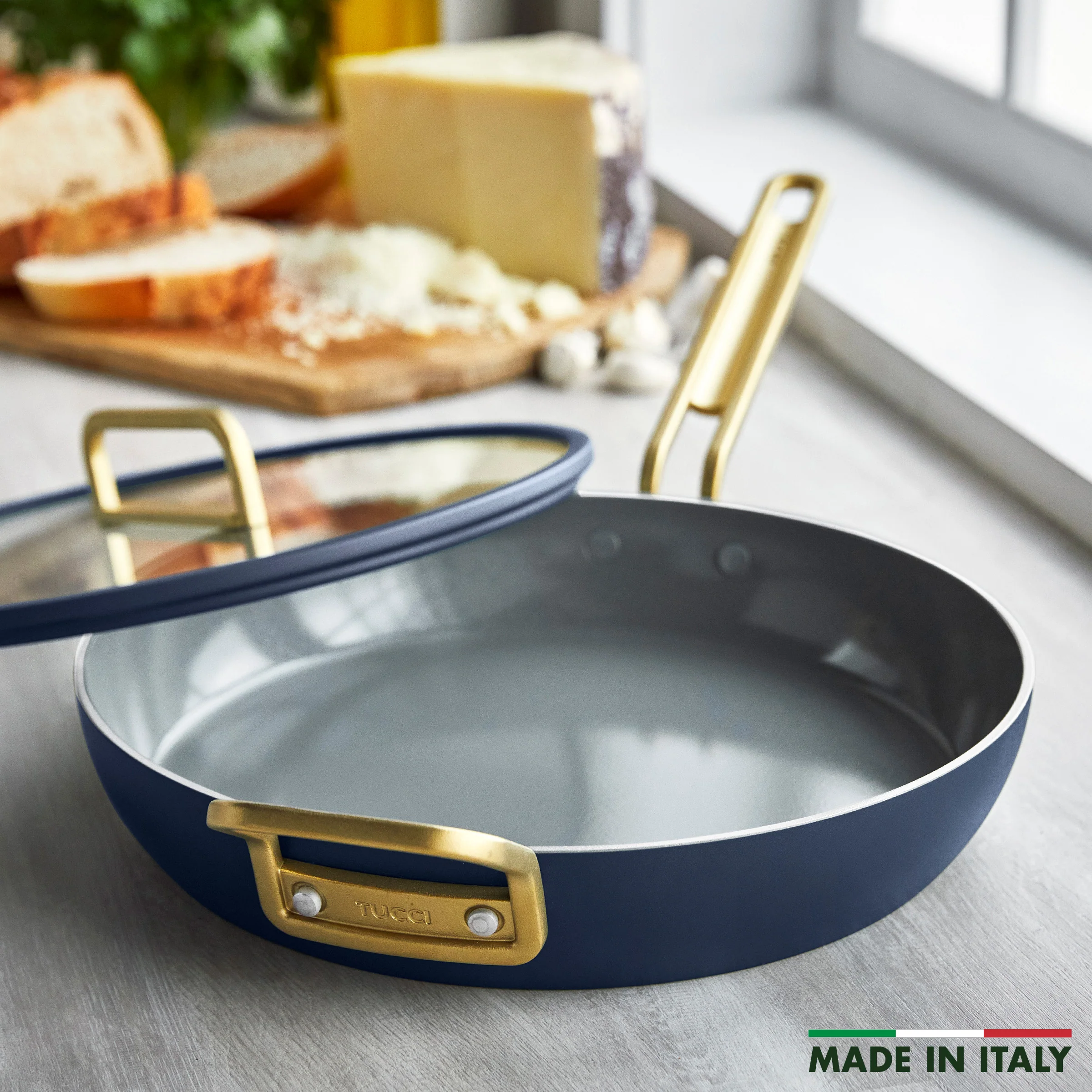 Stanley Tucci™ Ceramic Nonstick 12 Frypan with Lid | Marino Blue