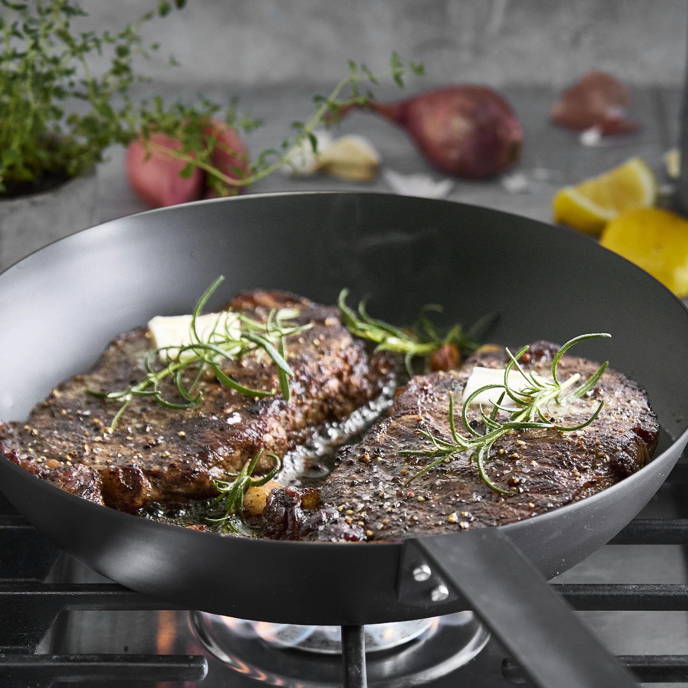 Bobby Flay by GreenPan 8, 10 and 12 Carbon Steel Frypan Set