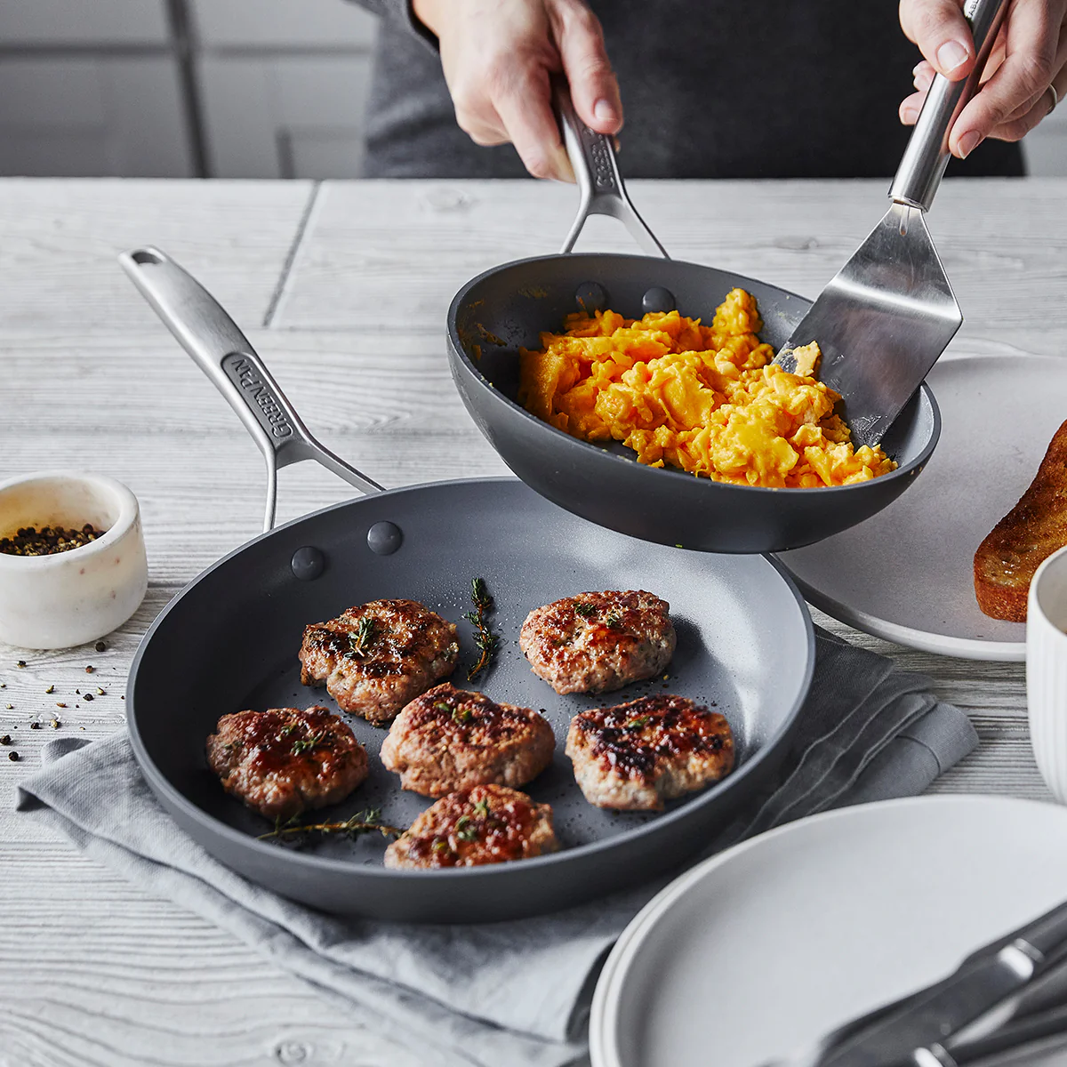 Paris Pro Ceramic Nonstick 8 and 10 Frypan Set