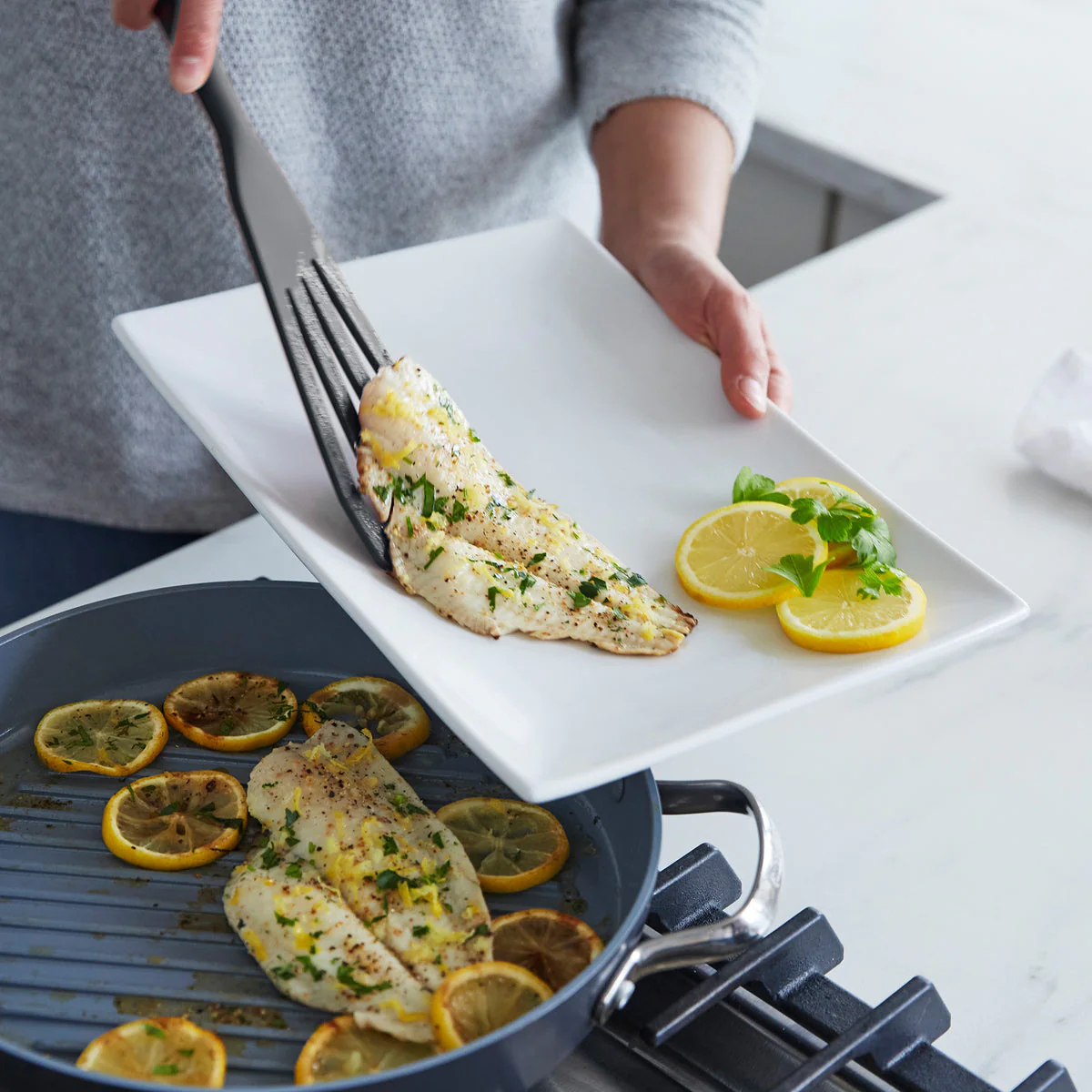 Platinum Silicone Fish Turner | Gray