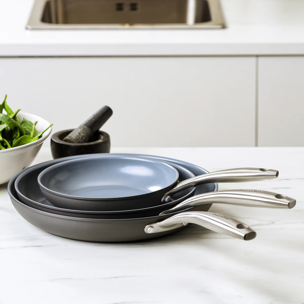 Lima Ceramic Nonstick 8, 10 and 12 Frypan Set