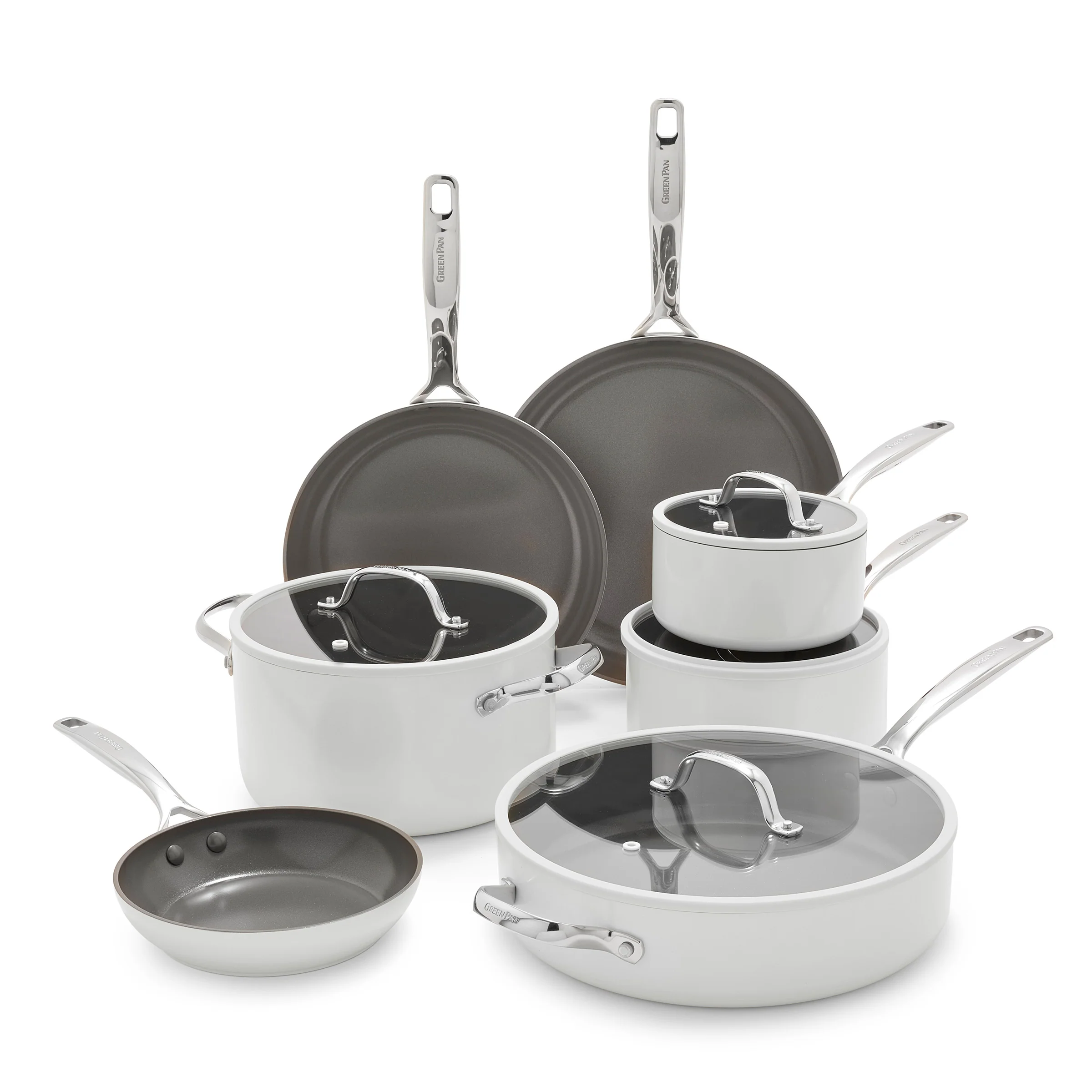 Eras Ceramic Nonstick 11-Piece Cookware Set | Cloud Cream