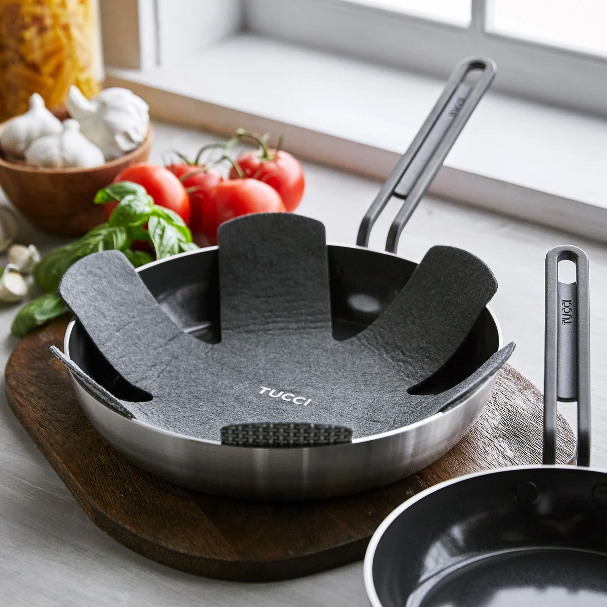 Stanley Tucci™ Stainless Steel Ceramic Nonstick 8 & 10 Frypan Set | Black Handles