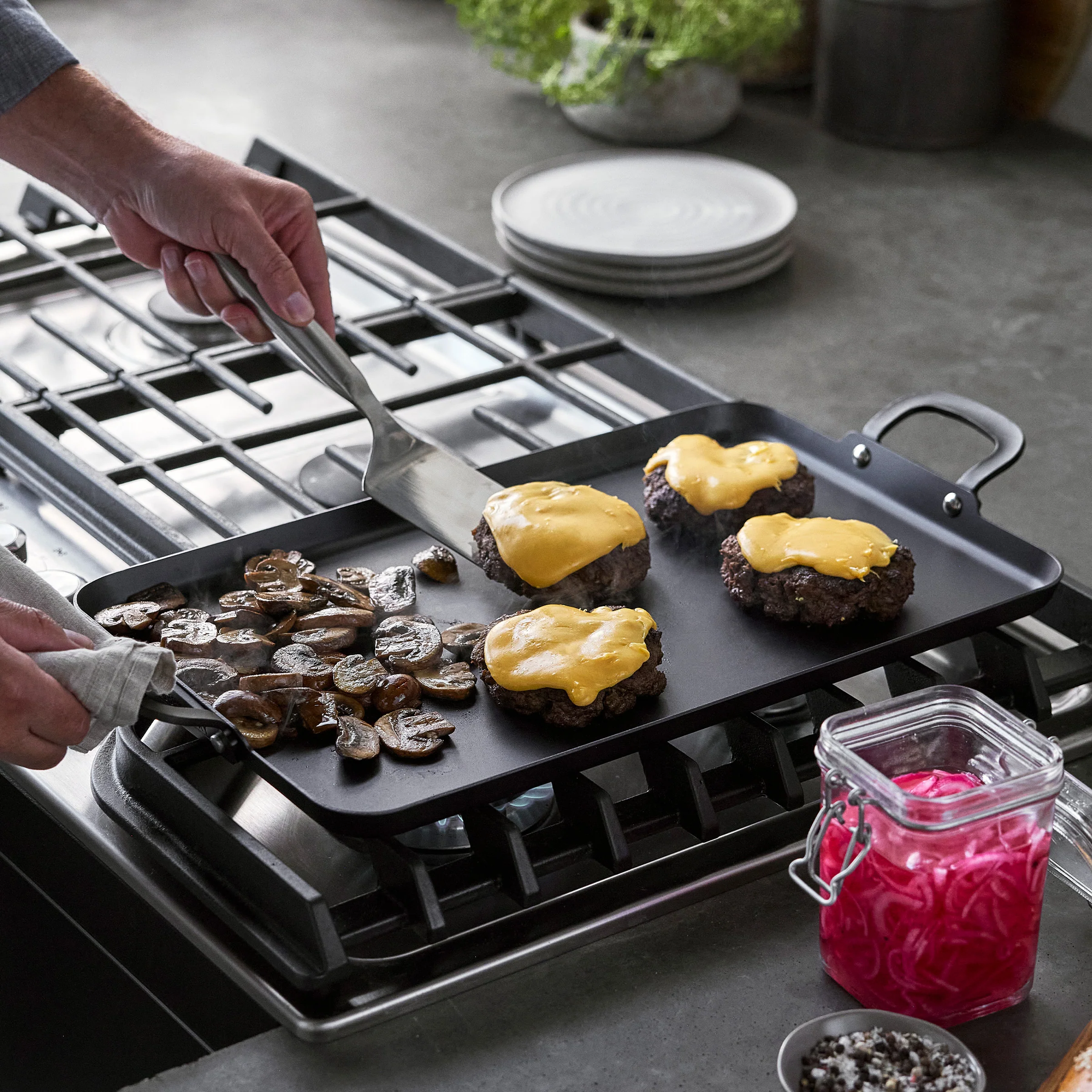 Bobby Flay by GreenPan 17 x 11 Carbon Steel Double Burner Griddle