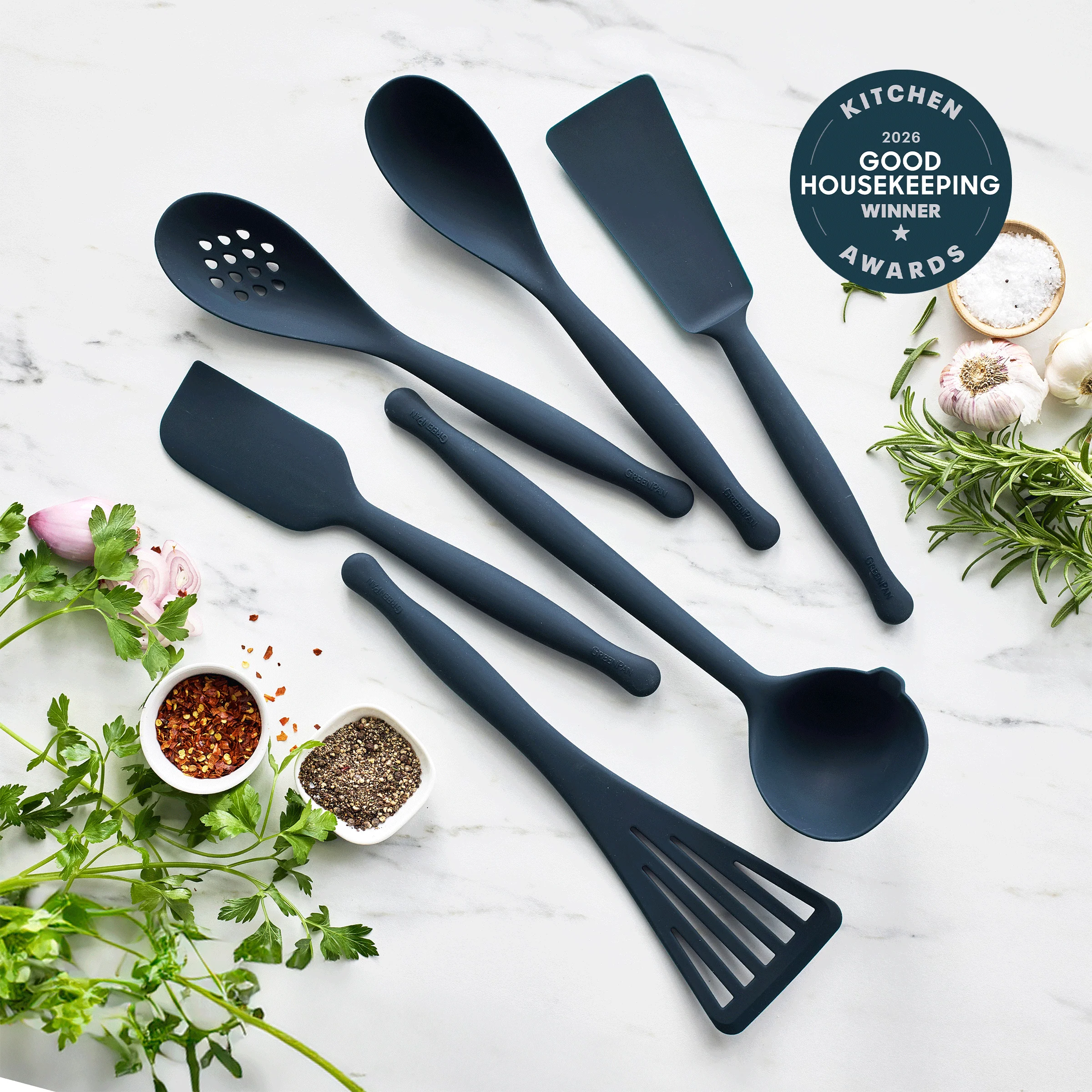 Premiere Silicone 6-Piece Utensil Set | Oxford Blue