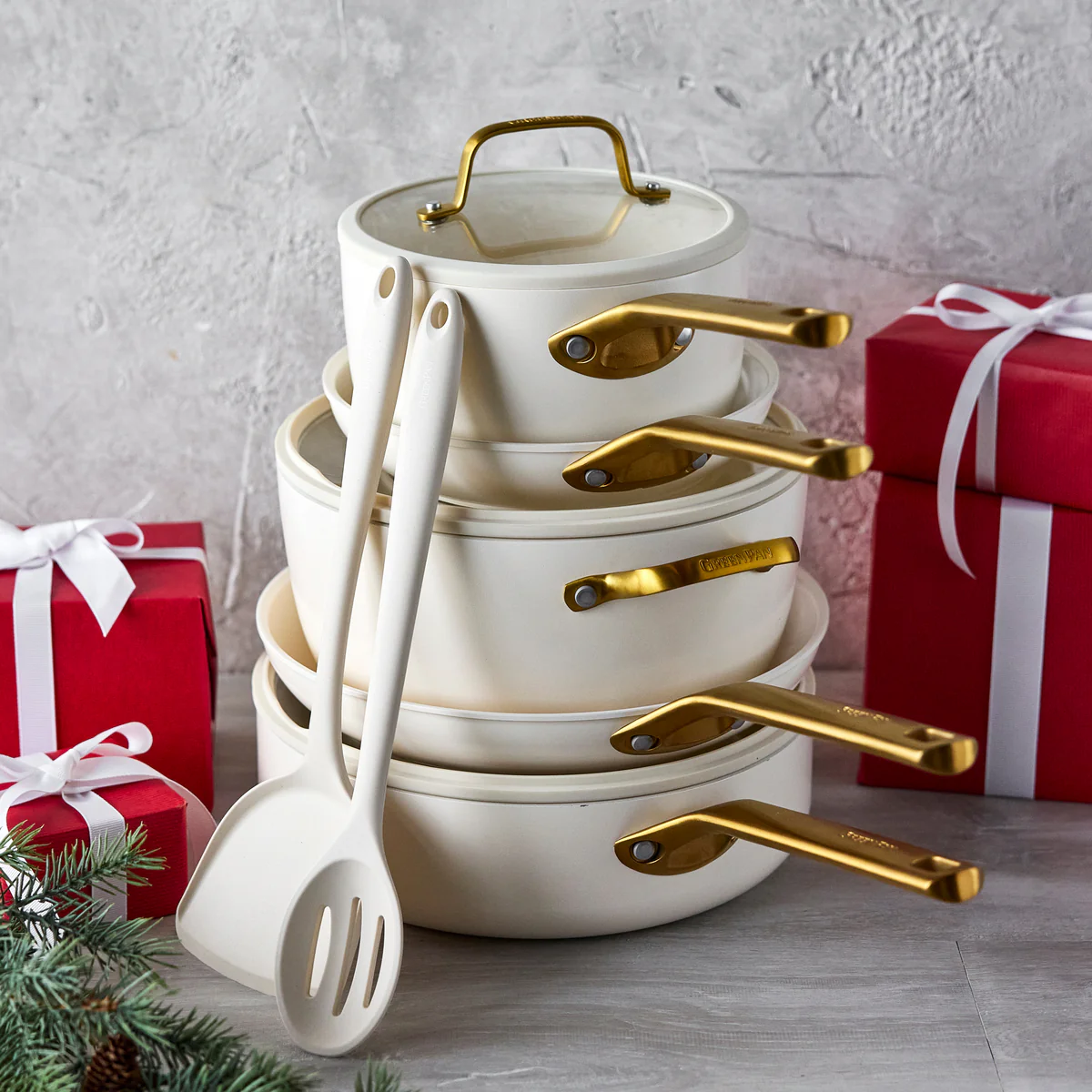 Reserve Pro Ceramic Nonstick 10-Piece Cookware Set | Cream