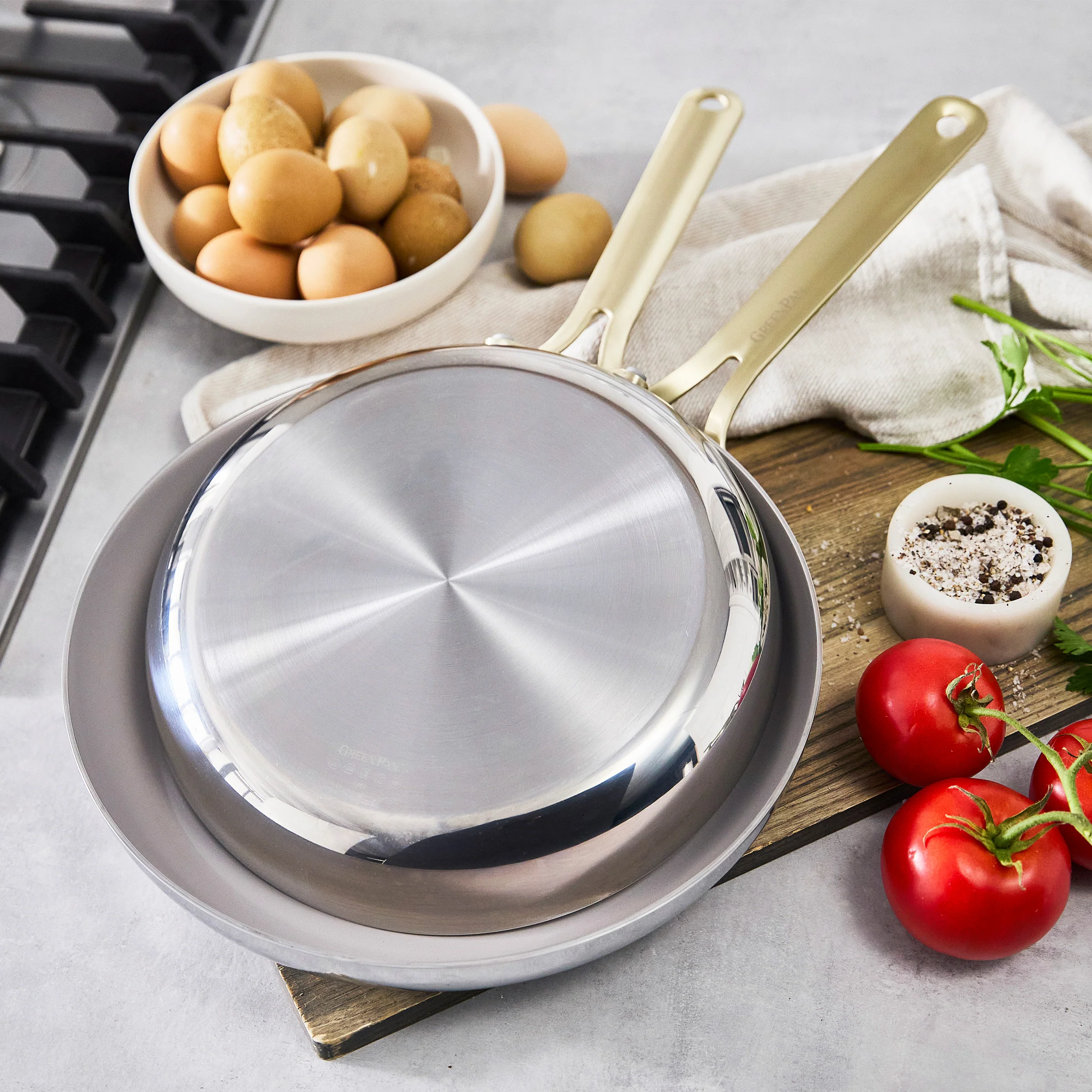 Nova Gallery Stainless Steel 10 and 12 Frypan Set