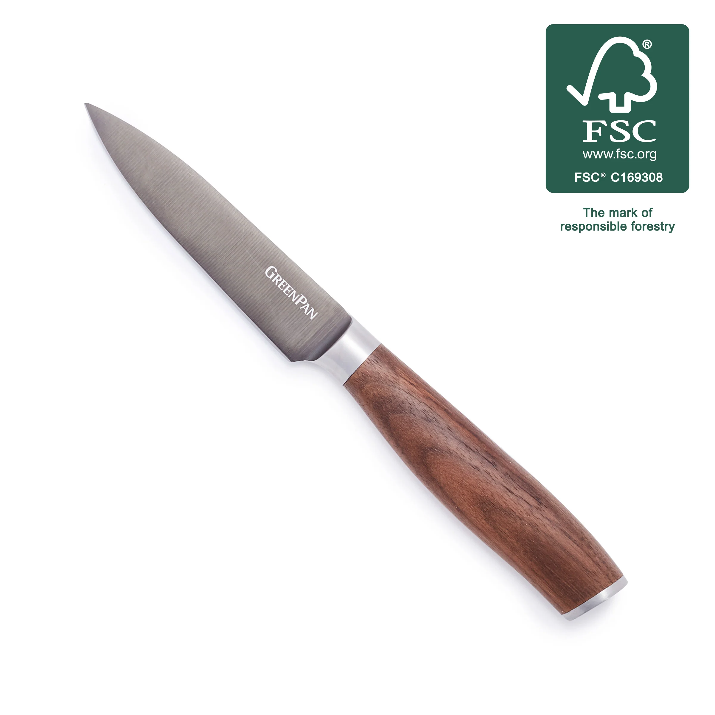 Premiere Titanium Cutlery 4 Paring Knife with Walnut Handle