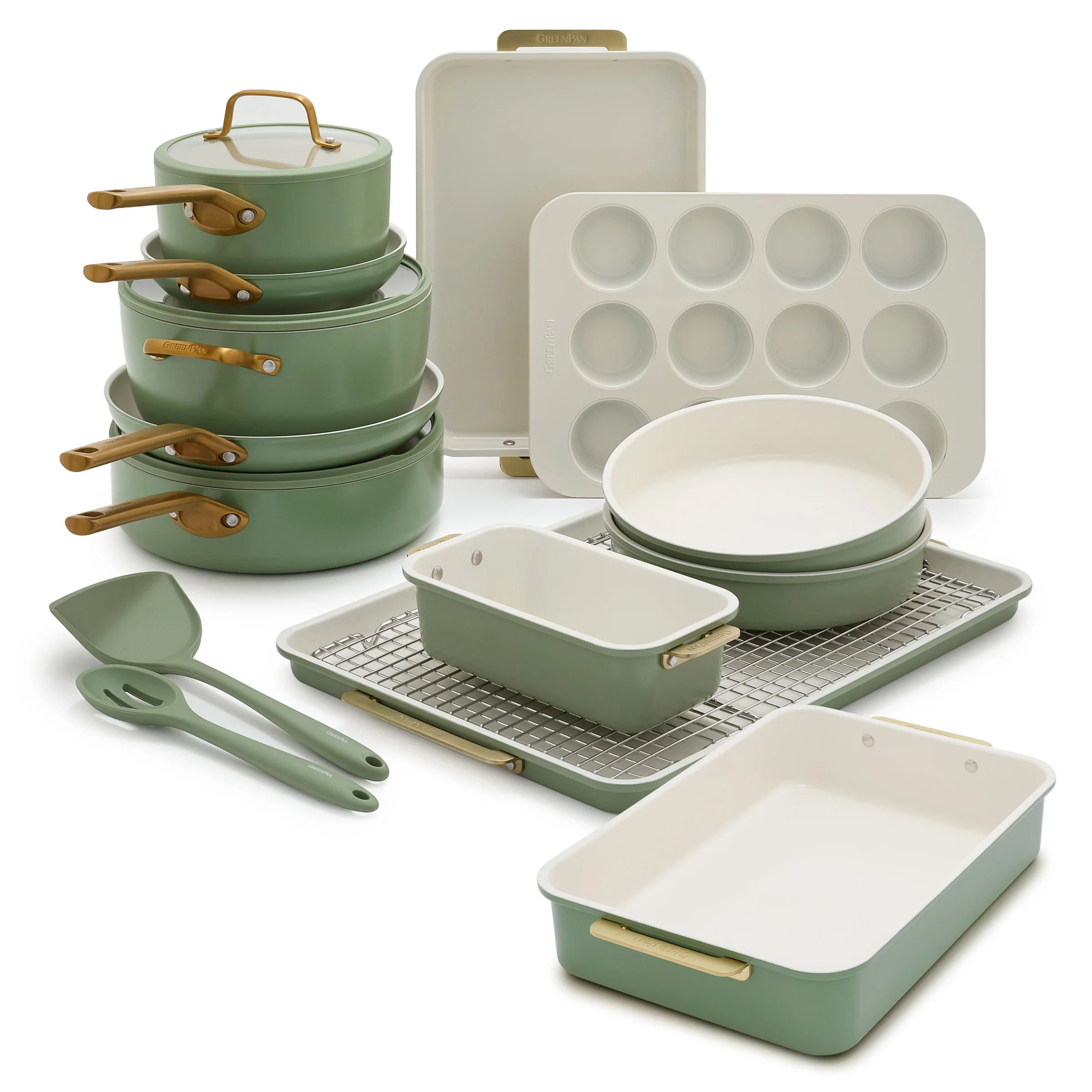 Reserve Pro 18-Piece Cookware & Bakeware Set | Sage
