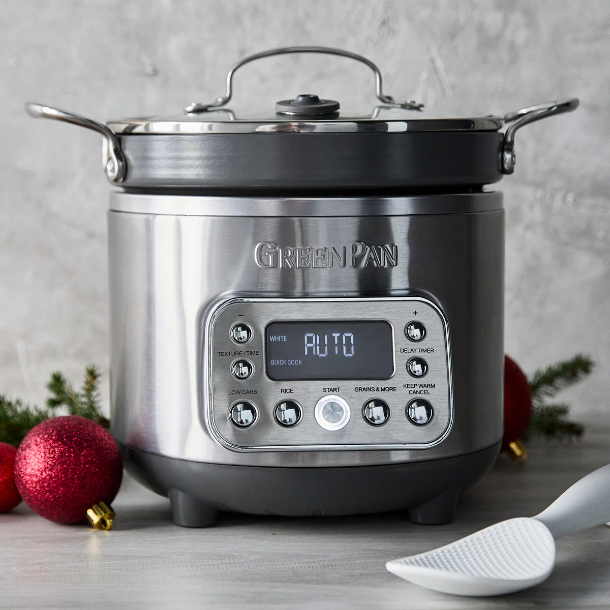 Elite 10-Cup Carb-Reducing Rice & Grains Cooker | Premiere Stainless Steel