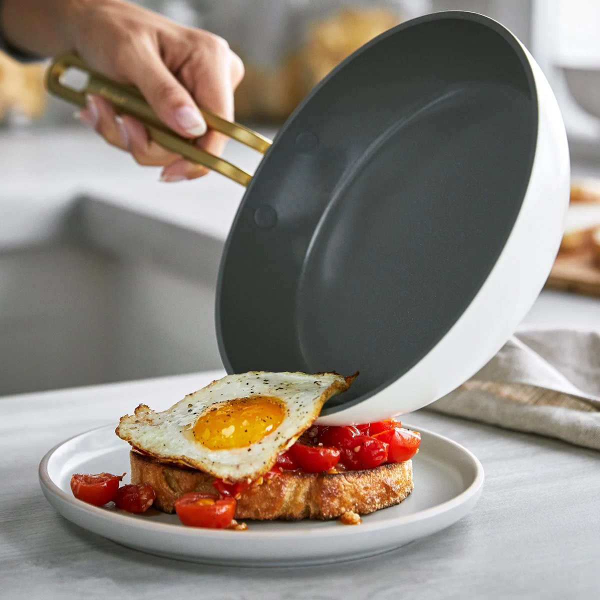 Stanley Tucci™ Ceramic Nonstick 8 Frypan | Carrara White