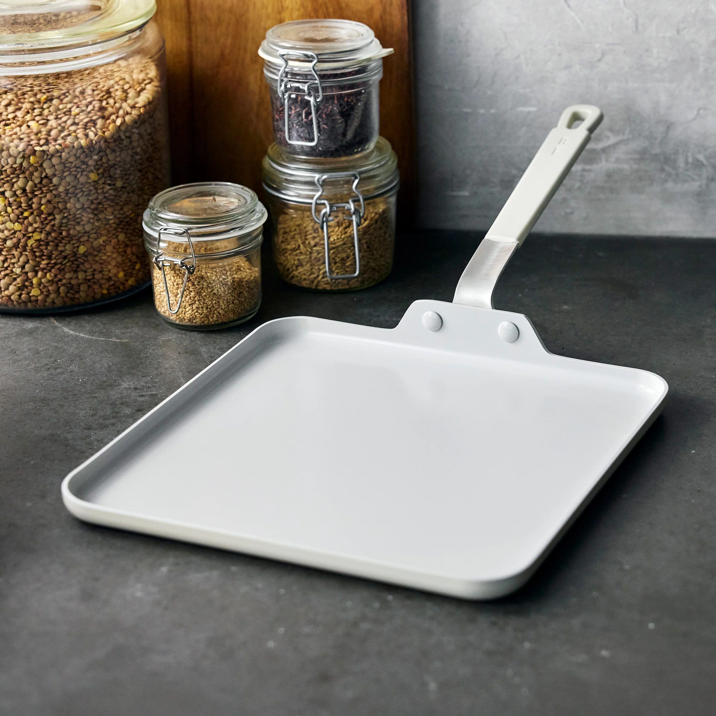 Bobby Flay by GreenPan Professional Ceramic Nonstick 11 Square Griddle | Cream