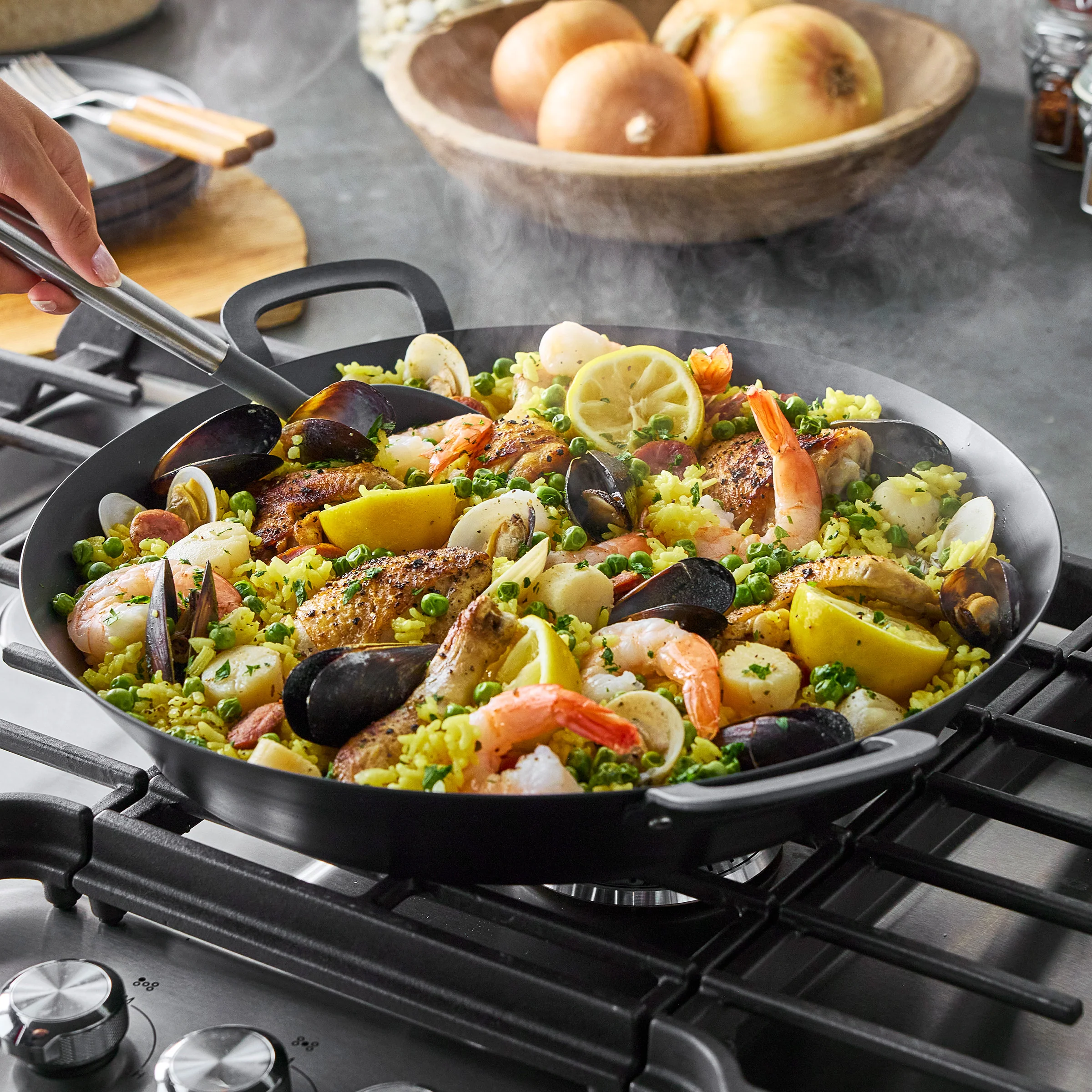 Bobby Flay by GreenPan 5-Piece Carbon Steel Set with Bobby at Home Cookbook