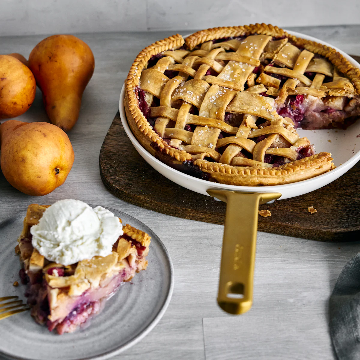 Reserve Pro Ceramic Nonstick 8, 10 and 12 Frypan Set | Cream