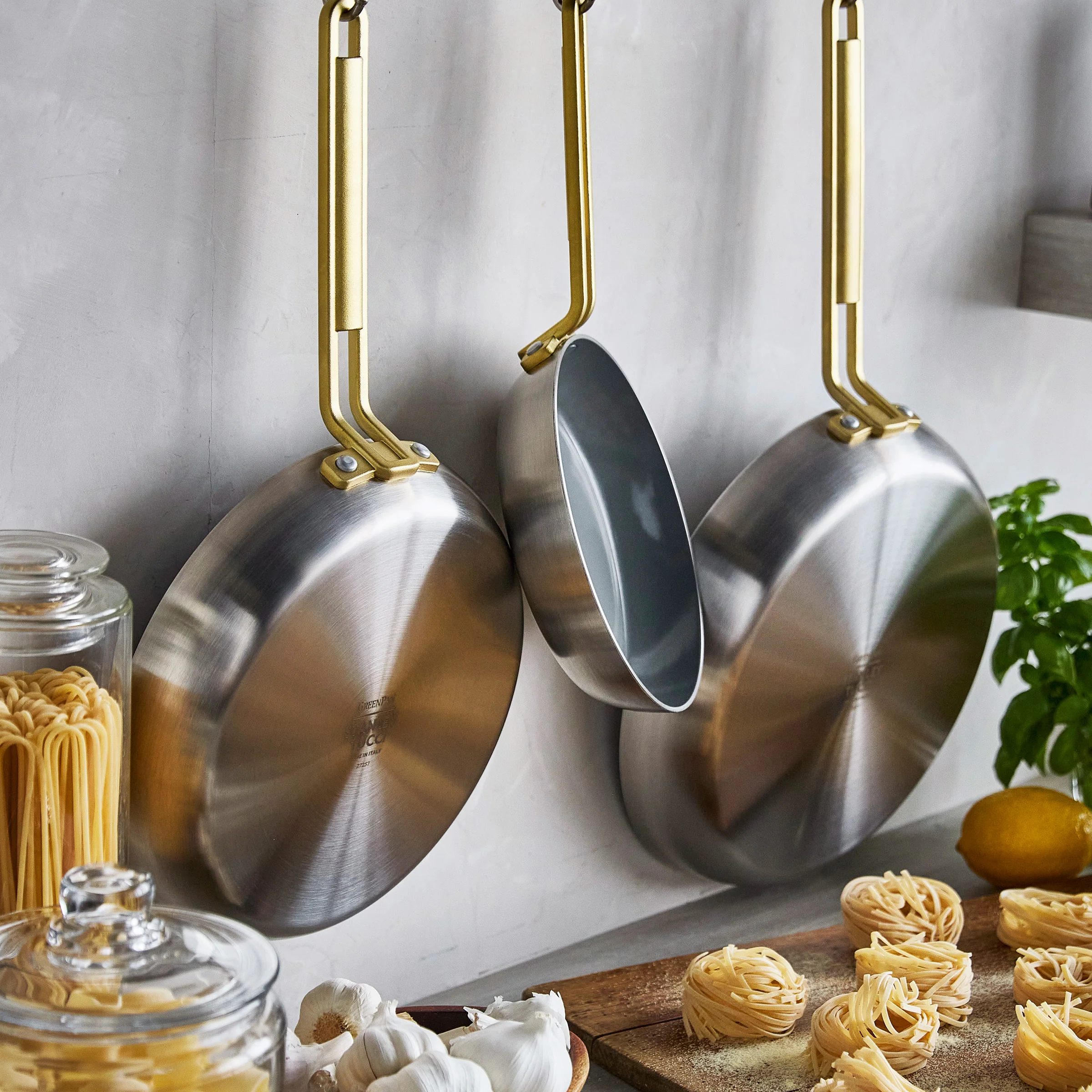 Stanley Tucci™ Stainless Steel Ceramic Nonstick 8, 10 and 12 Frypan Set