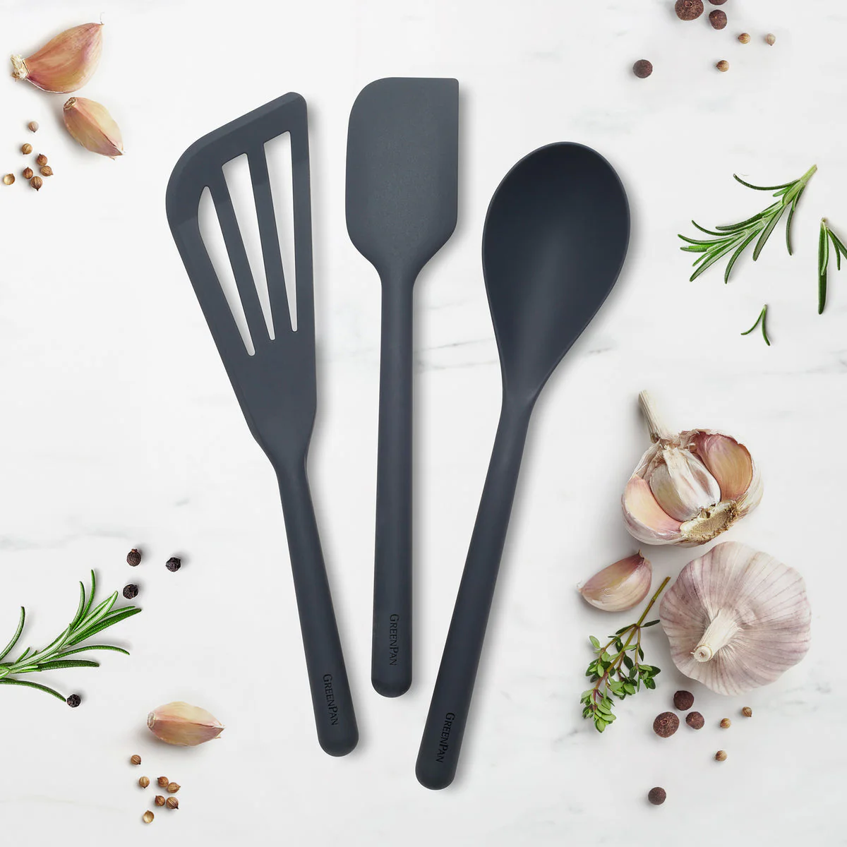 Platinum Silicone Tools 3-Piece Utensil Set | Gray