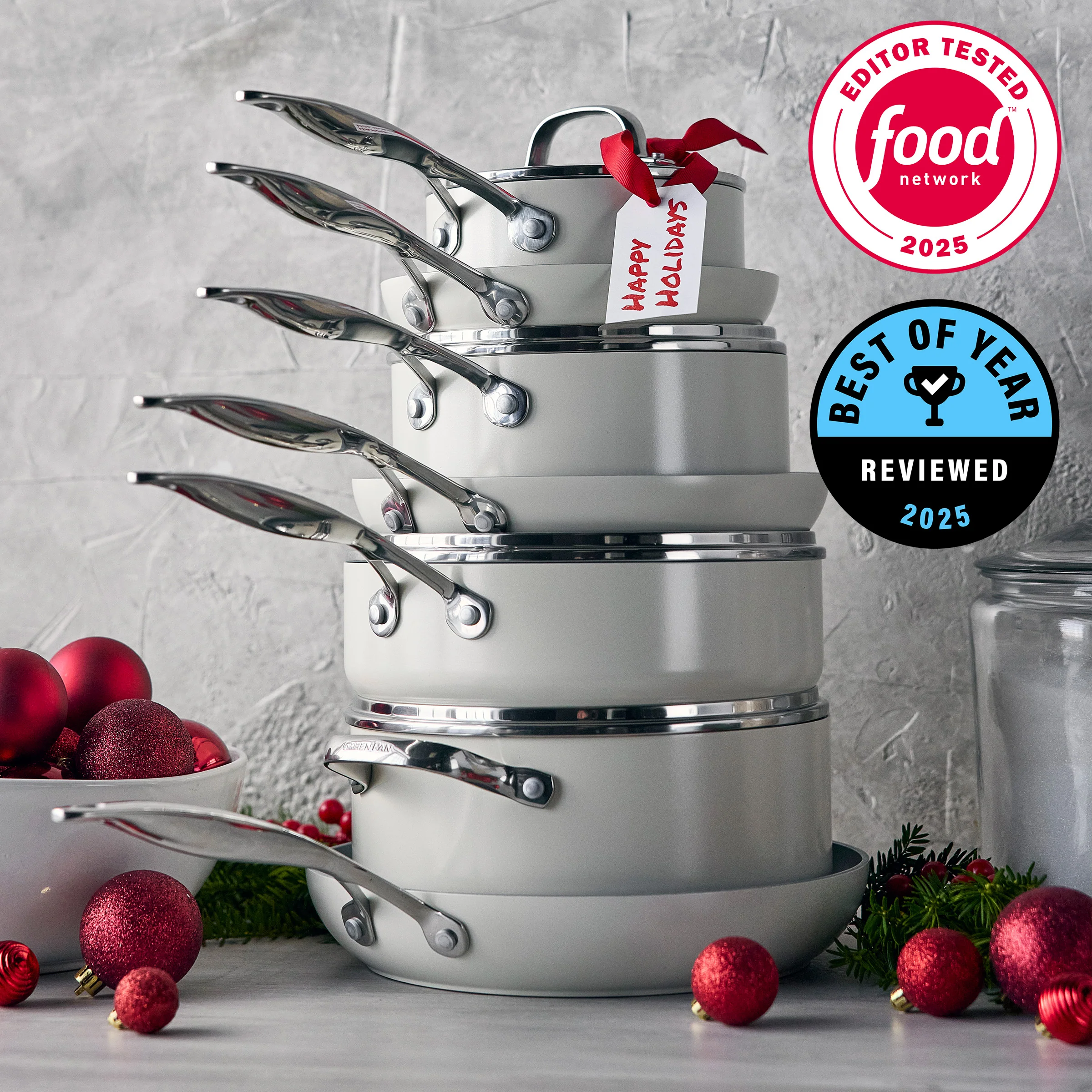 Valencia Pro Ceramic Nonstick 11-Piece Cookware Set | Cream