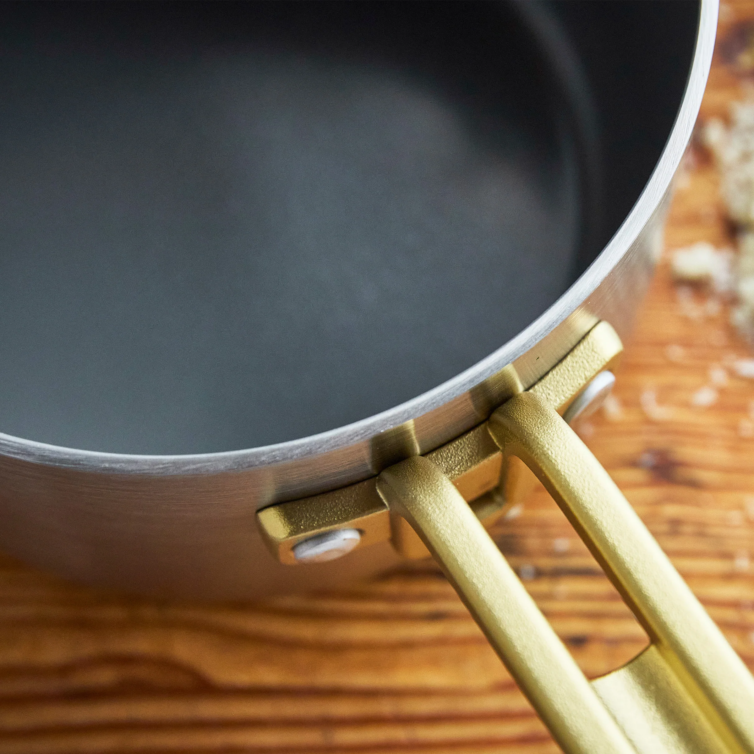 Stanley Tucci™ Stainless Steel Ceramic Nonstick 2-Quart Saucepan with Lid | Champagne Handles