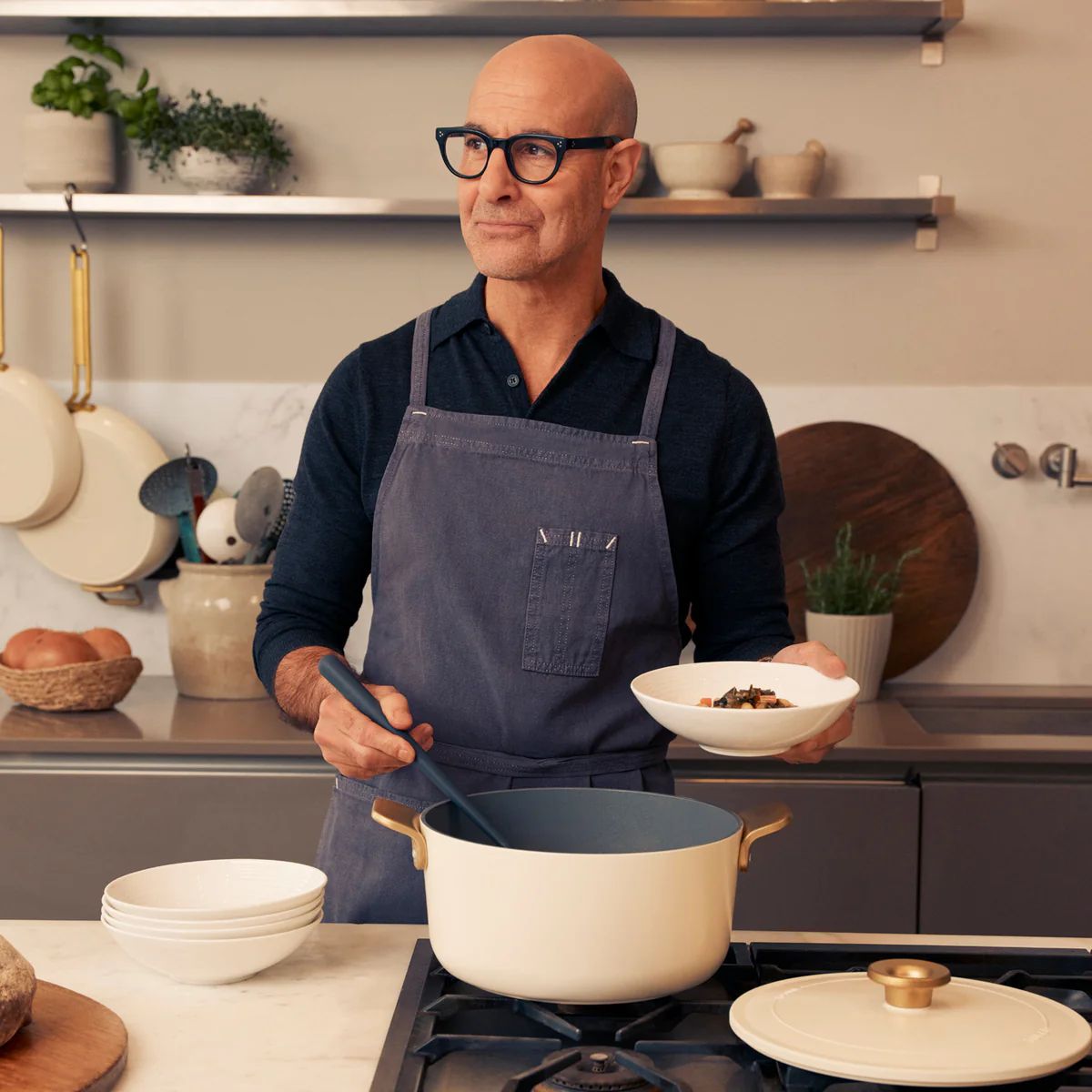 Stanley Tucci™ Ceramic Nonstick 6.5-Quart Dutch Oven | Carrara White