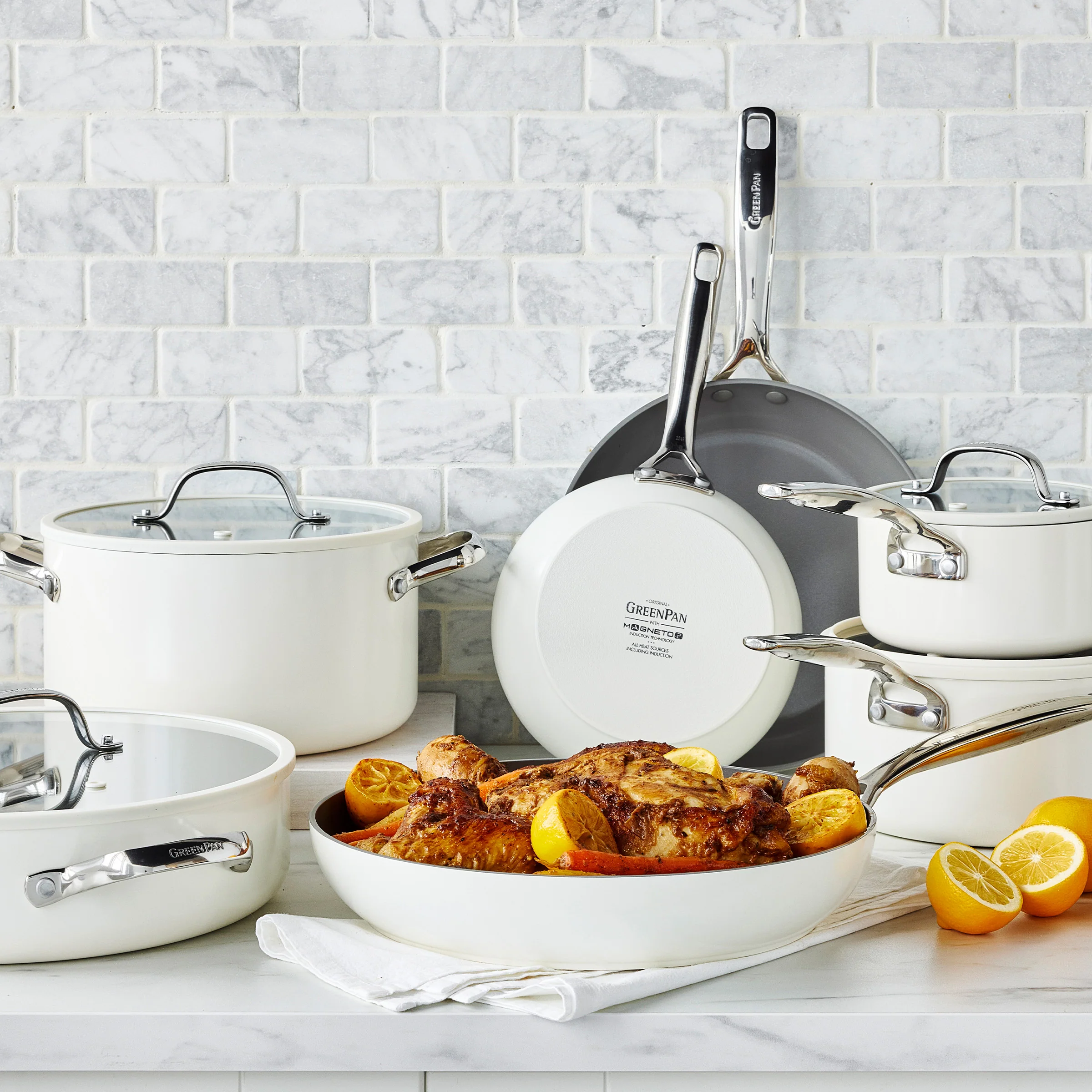 Eras Ceramic Nonstick 11-Piece Cookware Set | Cloud Cream