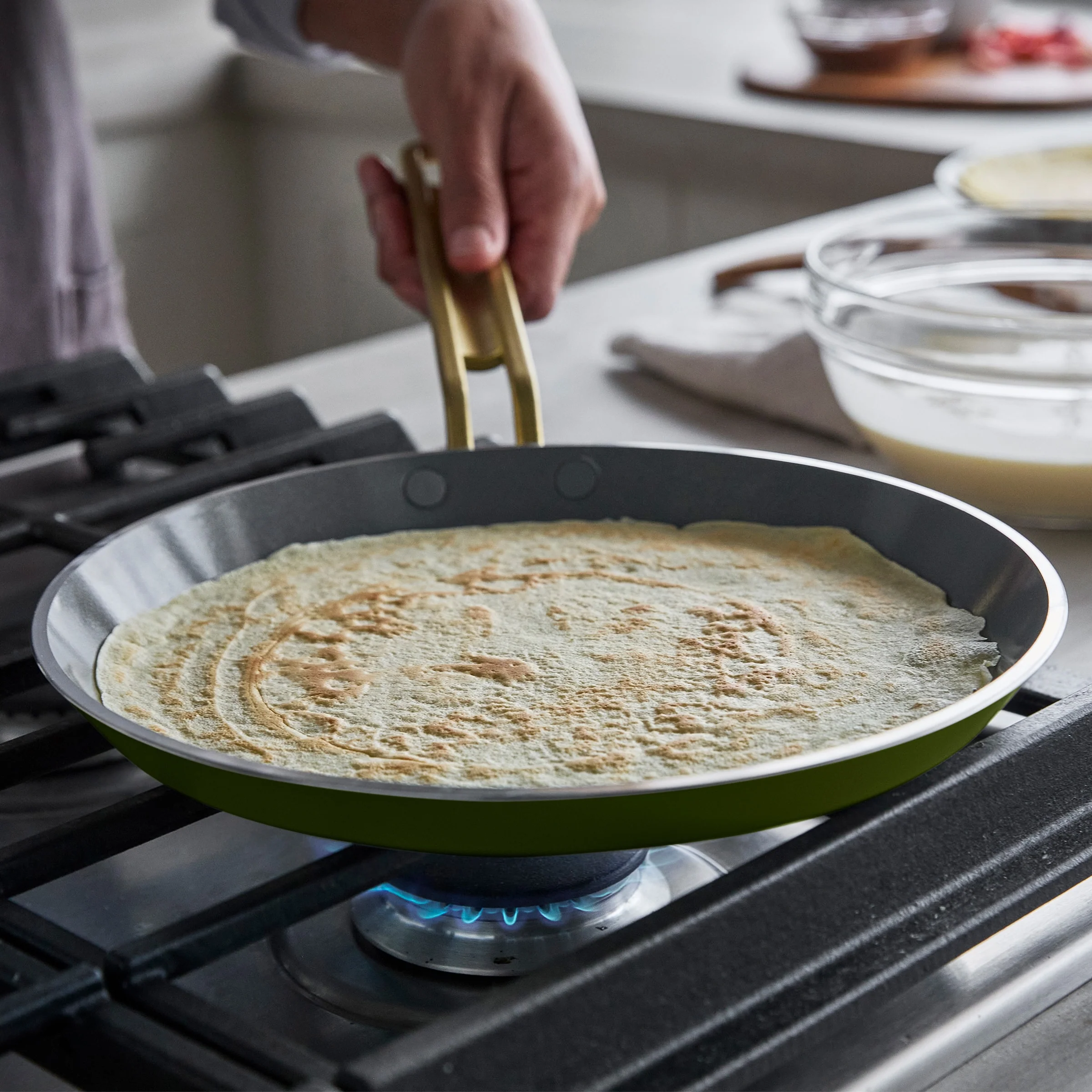 Stanley Tucci™ Ceramic Nonstick 10 Crepe and Omelette Pan | Tuscan Olive