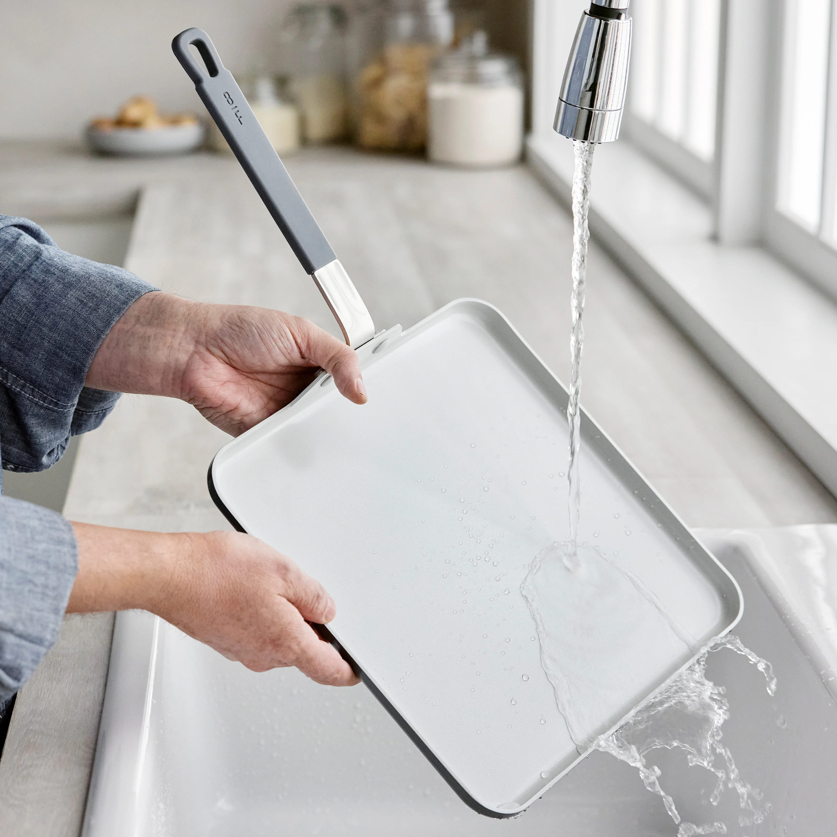 Bobby Flay by GreenPan Professional Ceramic Nonstick 11 Square Griddle | Graphite