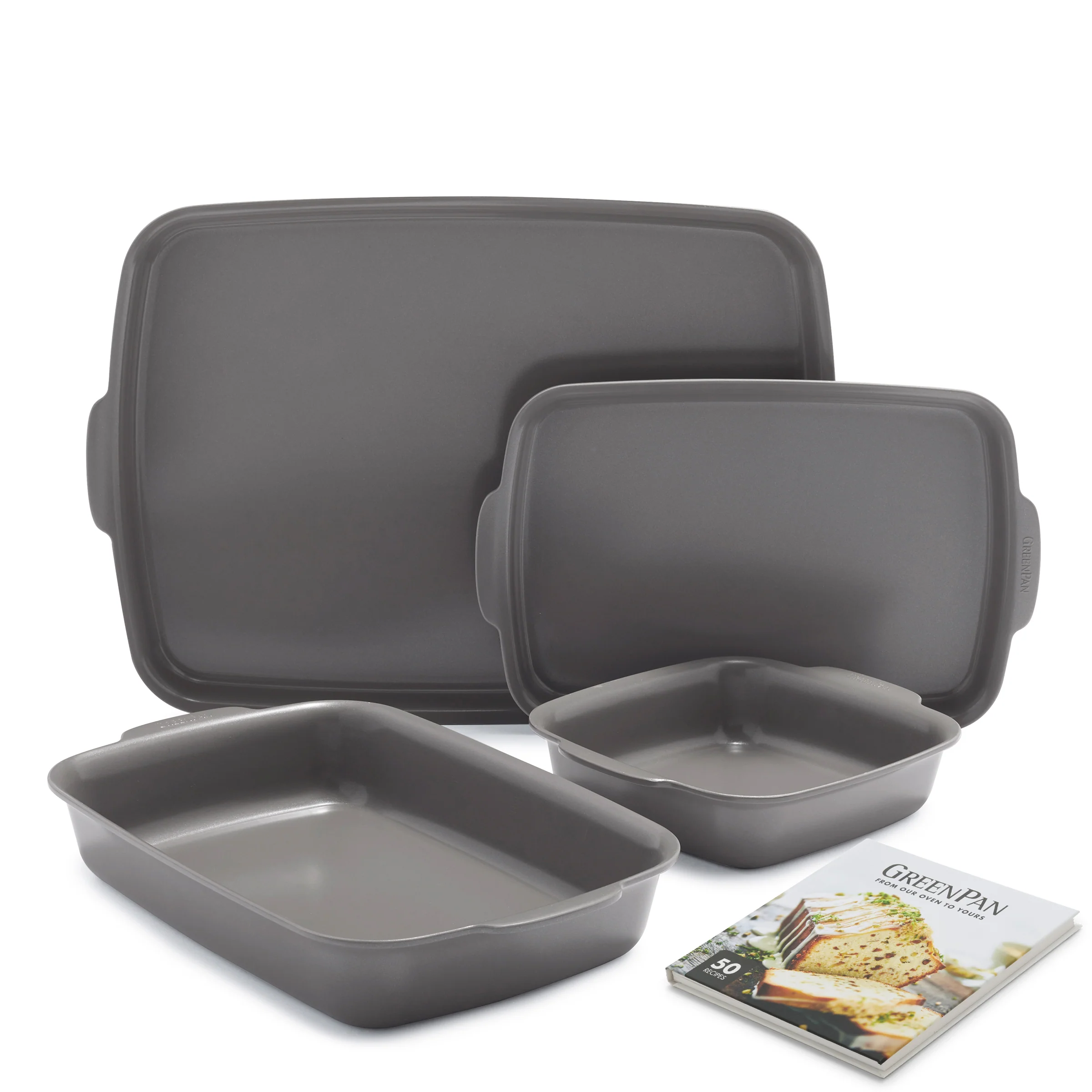 Premiere Ovenware Ceramic Nonstick 4-Piece Set | Gray