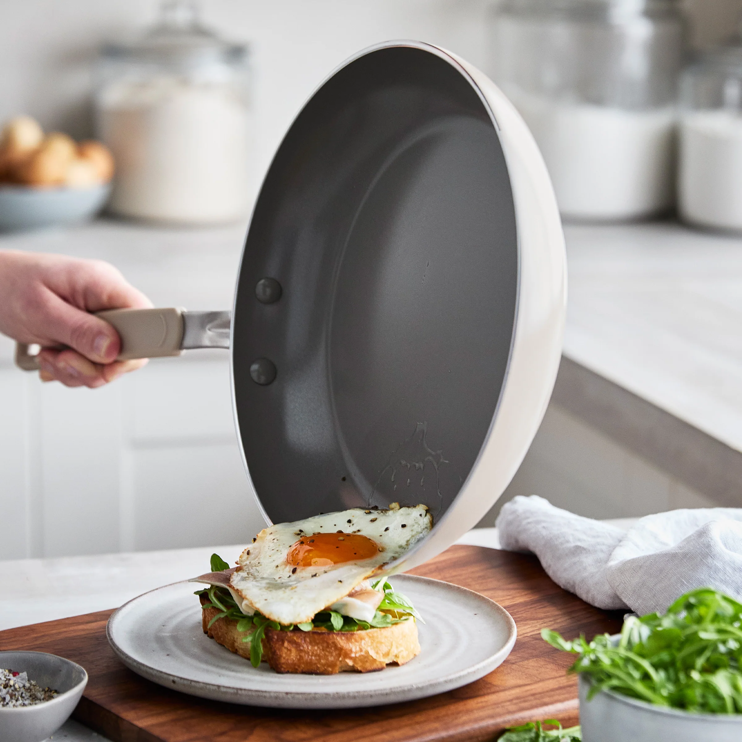 Space Saving Stack Ceramic Nonstick 11-Piece Cookware Set | Taupe