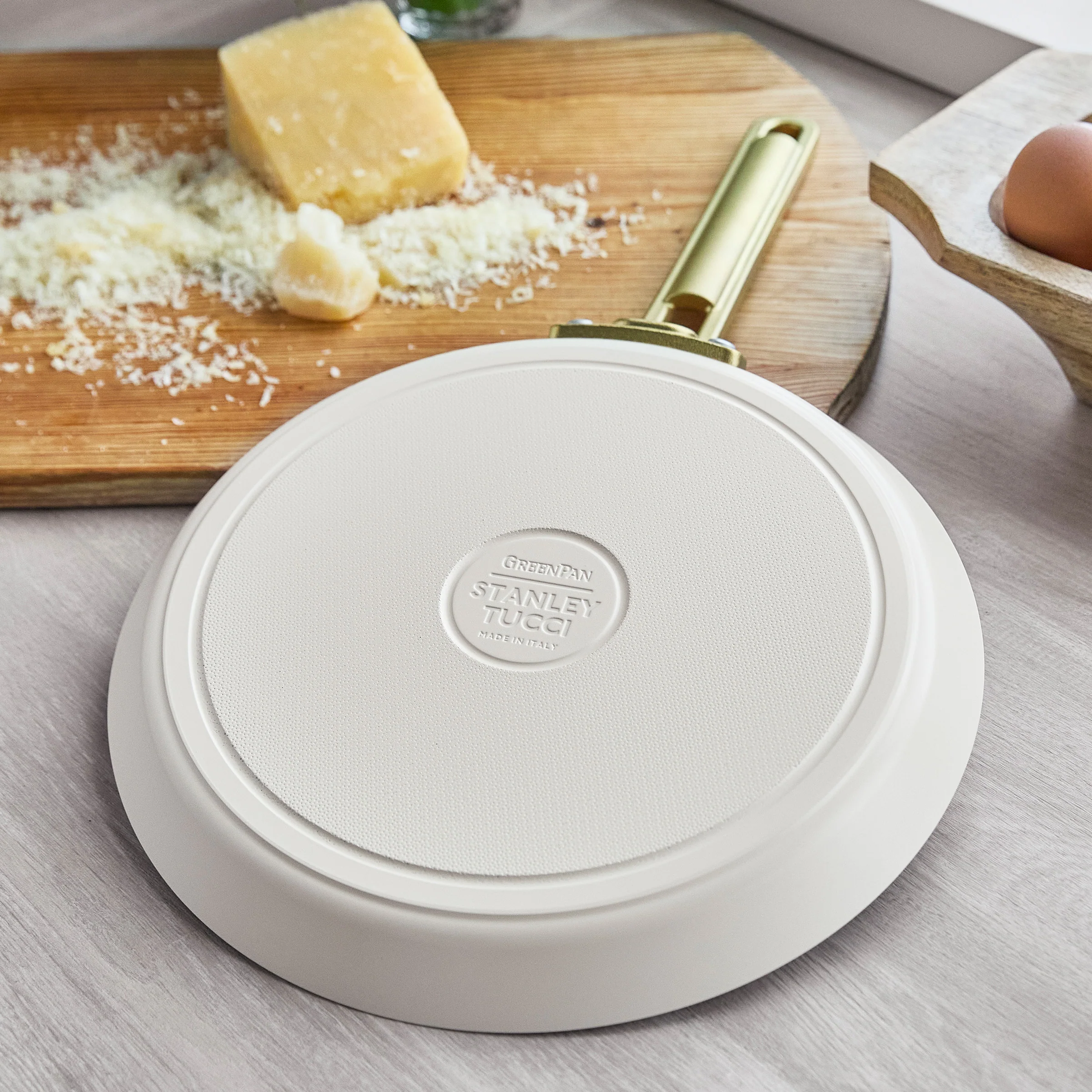 Stanley Tucci™ Ceramic Nonstick 10 Crepe and Omelette Pan | Carrara White