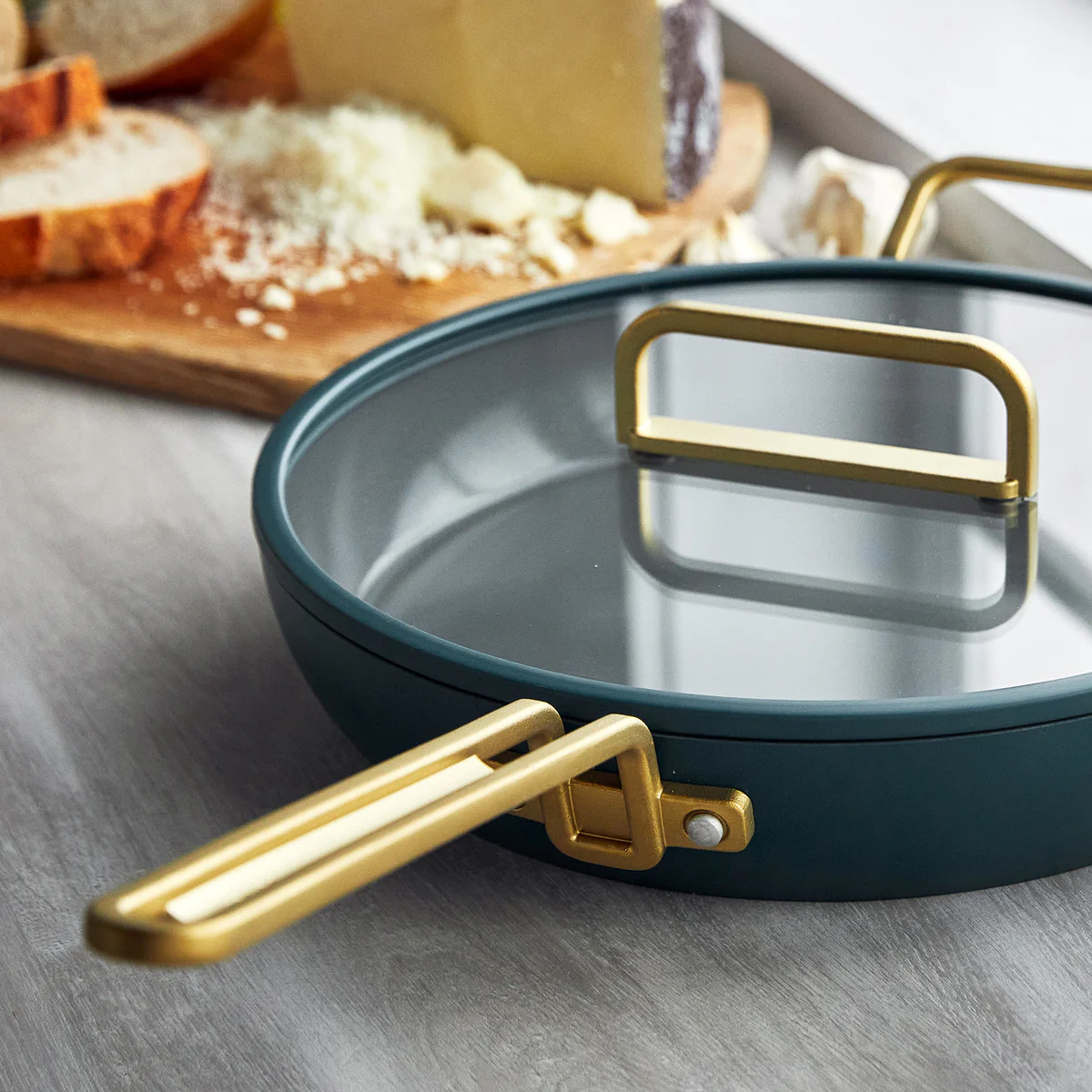Stanley Tucci™ Ceramic Nonstick 12 Frypan with Lid | Venetian Teal