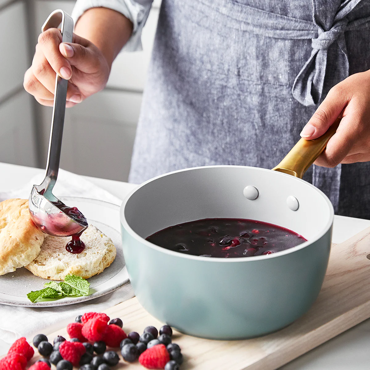 Reserve Ceramic Nonstick 8-Piece Cookware Set | Smoky Blue