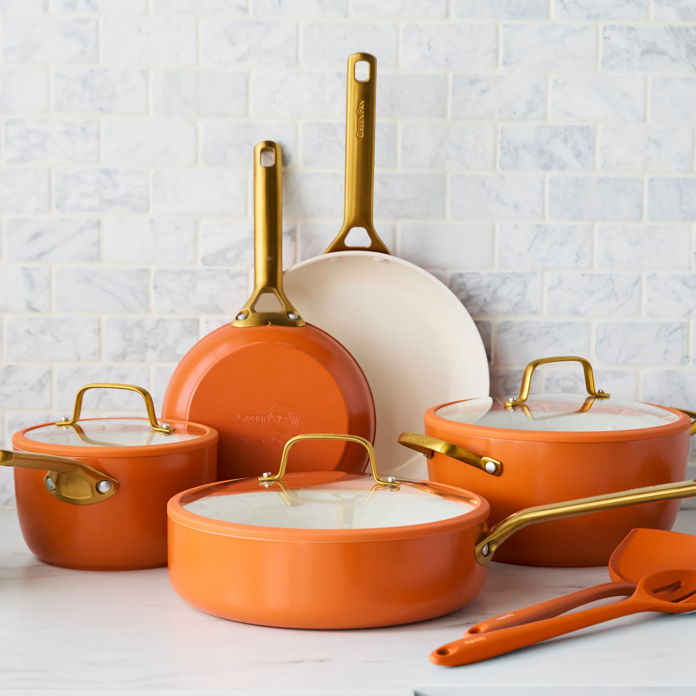 Reserve Pro Ceramic Nonstick 10-Piece Cookware Set | Harvest